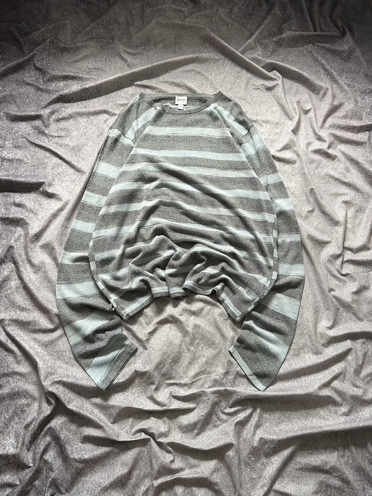 Armani Collezioni Armani Collezioni Mens Gingham Sweater XL Gray Blue Size US XL / EU 56 / 4 - 1 Thumbnail
