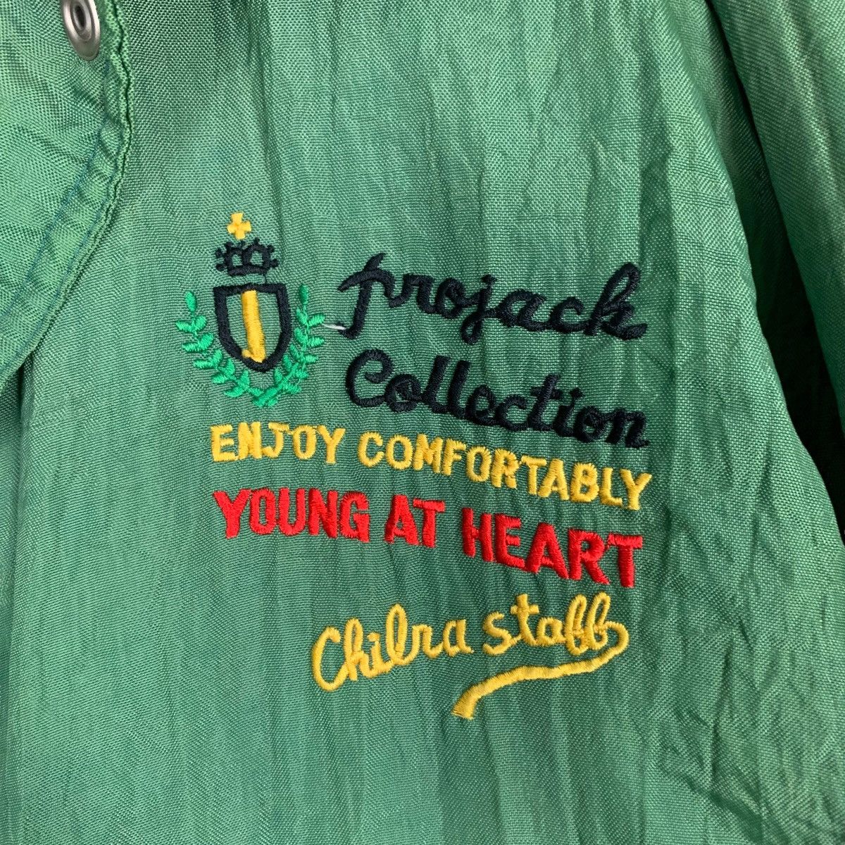 Japanese Brand CHILRA Stall Cast River Logo Faded Green Jacket #1028-C46 Size US L / EU 52-54 / 3 - 15 Thumbnail