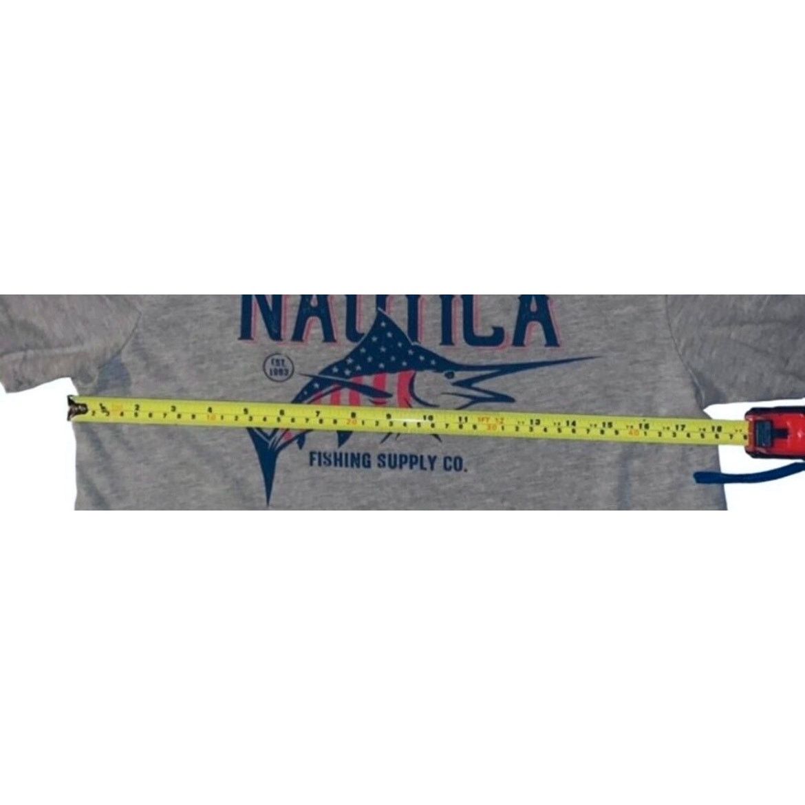 Nautica Nautica XS Sport Fishing Supply Co. T-Shirt Gray USA Marlin Size US XS / EU 42 / 0 - 6 Thumbnail