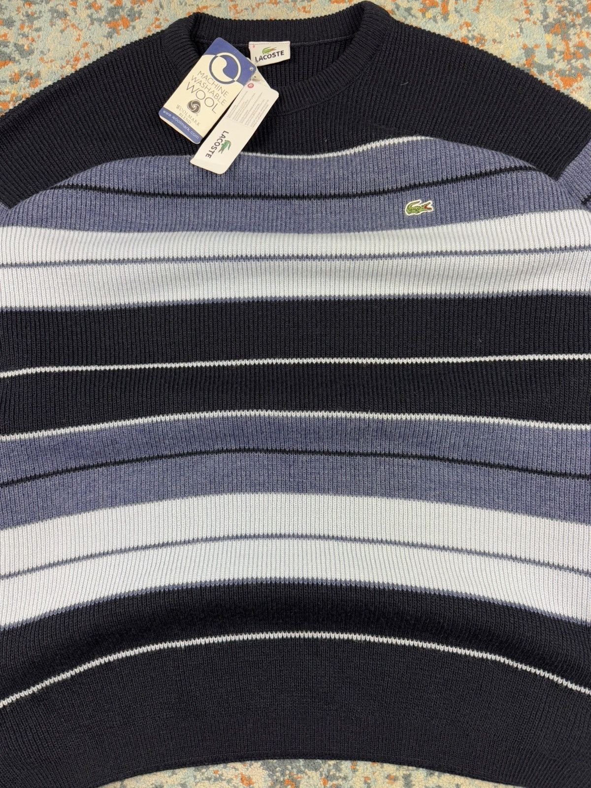 Lacoste × Vintage Vintage 90s DSWT! Lacoste striped sweater Size US XXL / EU 58 / 5 - 4 Thumbnail