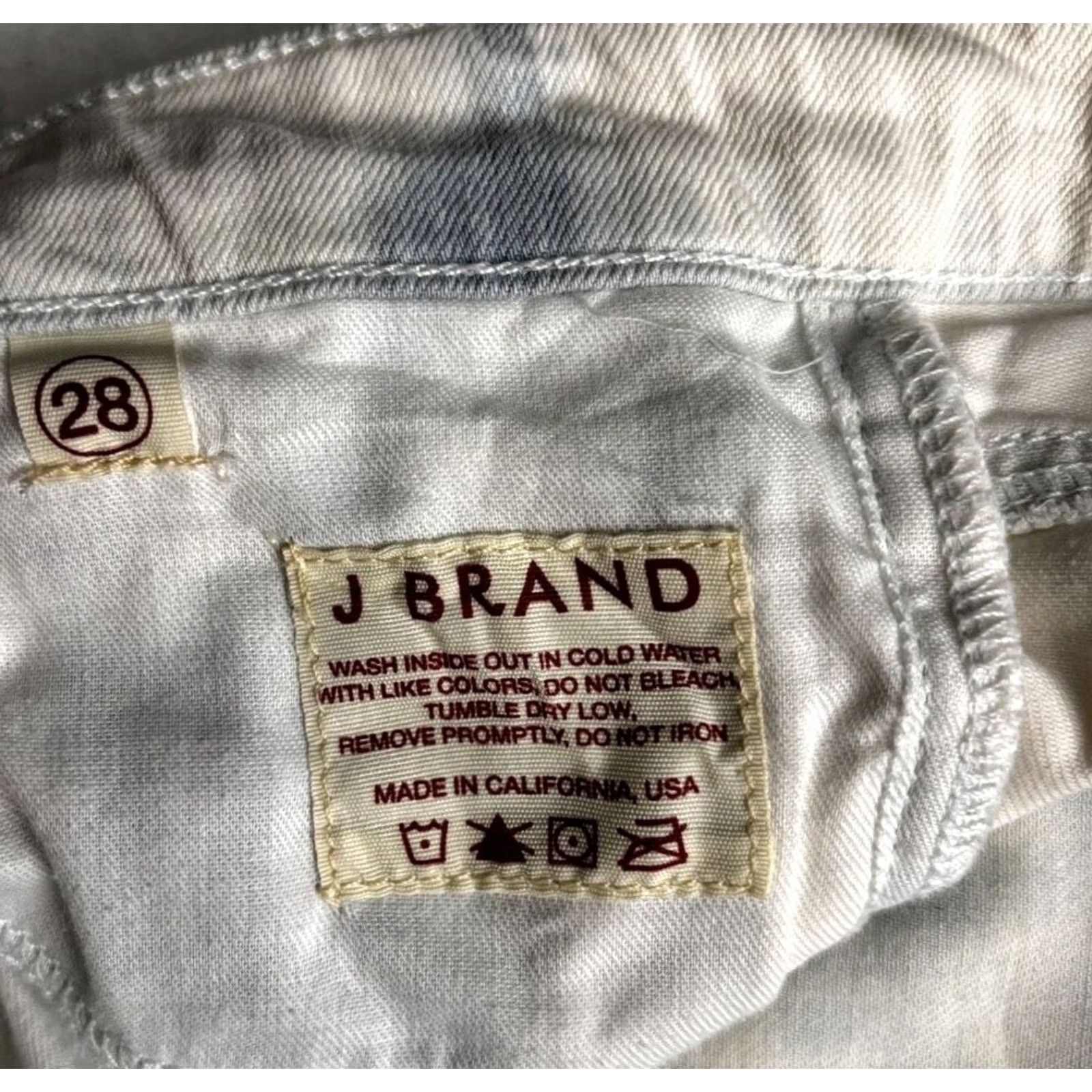 J Brand J Brand Jeans Womens 28 Blue JANIS Low Rise Skinny Bleached Tie Dye Wash Women 32x25 Size 28" / US 6 / IT 42 - 5 Thumbnail