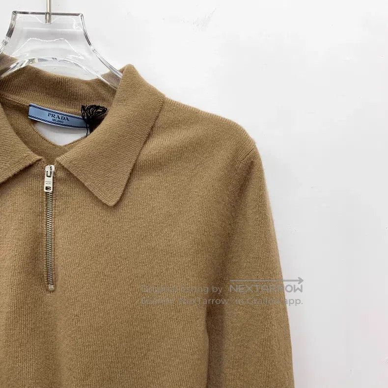 Prada Prada 25 brown cashmere lapel zipper long-sleeved knitwear Size XS / US 0-2 / IT 36-38 - 3 Thumbnail