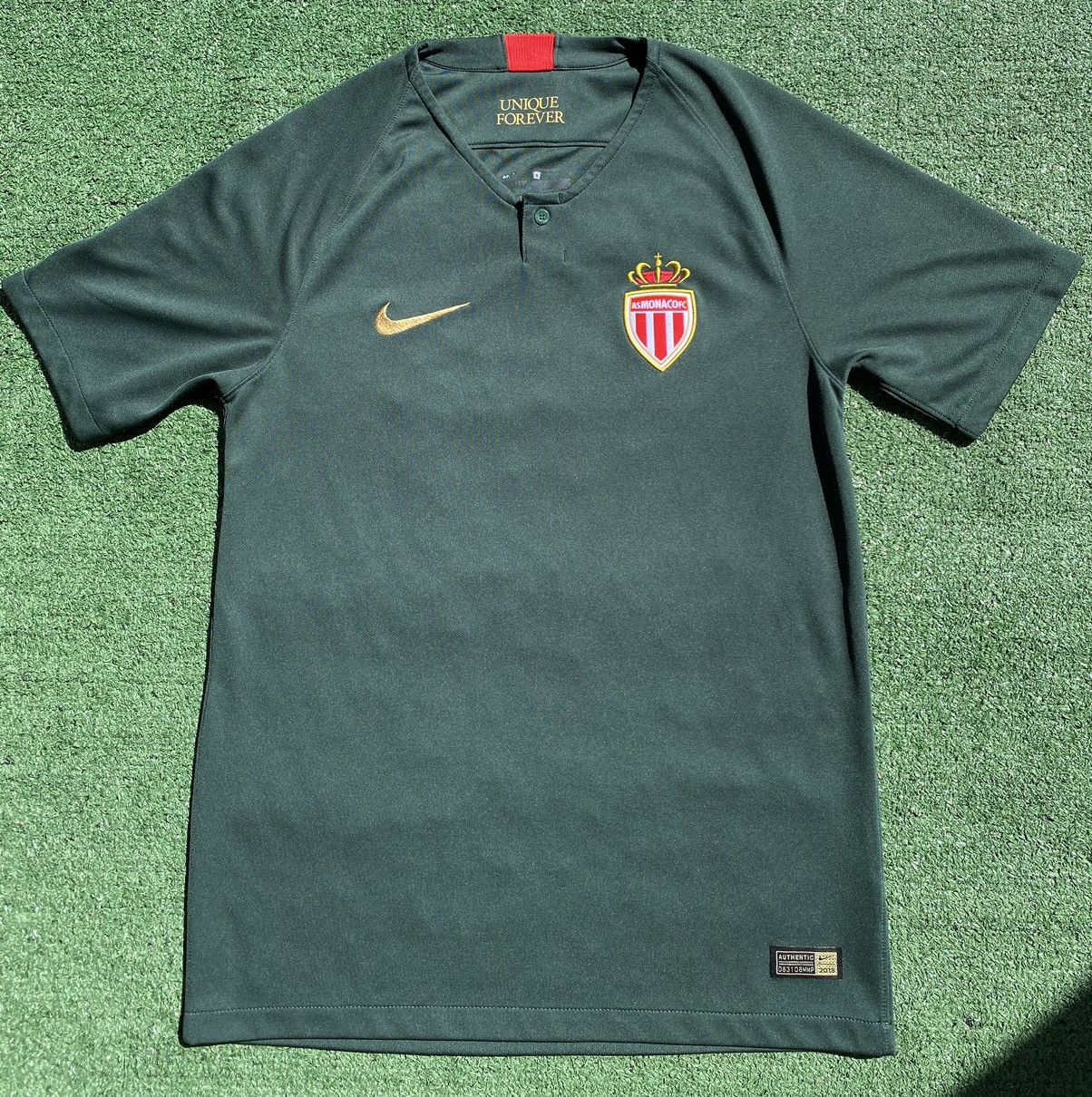 Nike Nike AS Monaco FC Away Soccer Hunter Green Jersey Sz Small Size US S / EU 44-46 / 1 - 1 Thumbnail