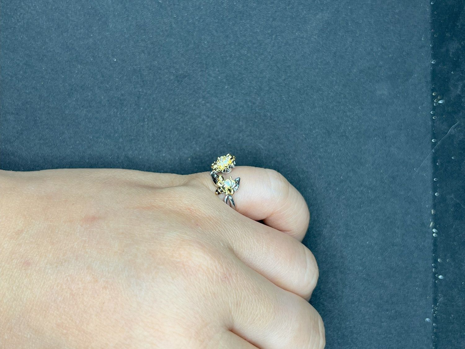 Jewelry Sun Flower and Bee Silver Ring - Size 7.25 Size ONE SIZE - 5 Thumbnail