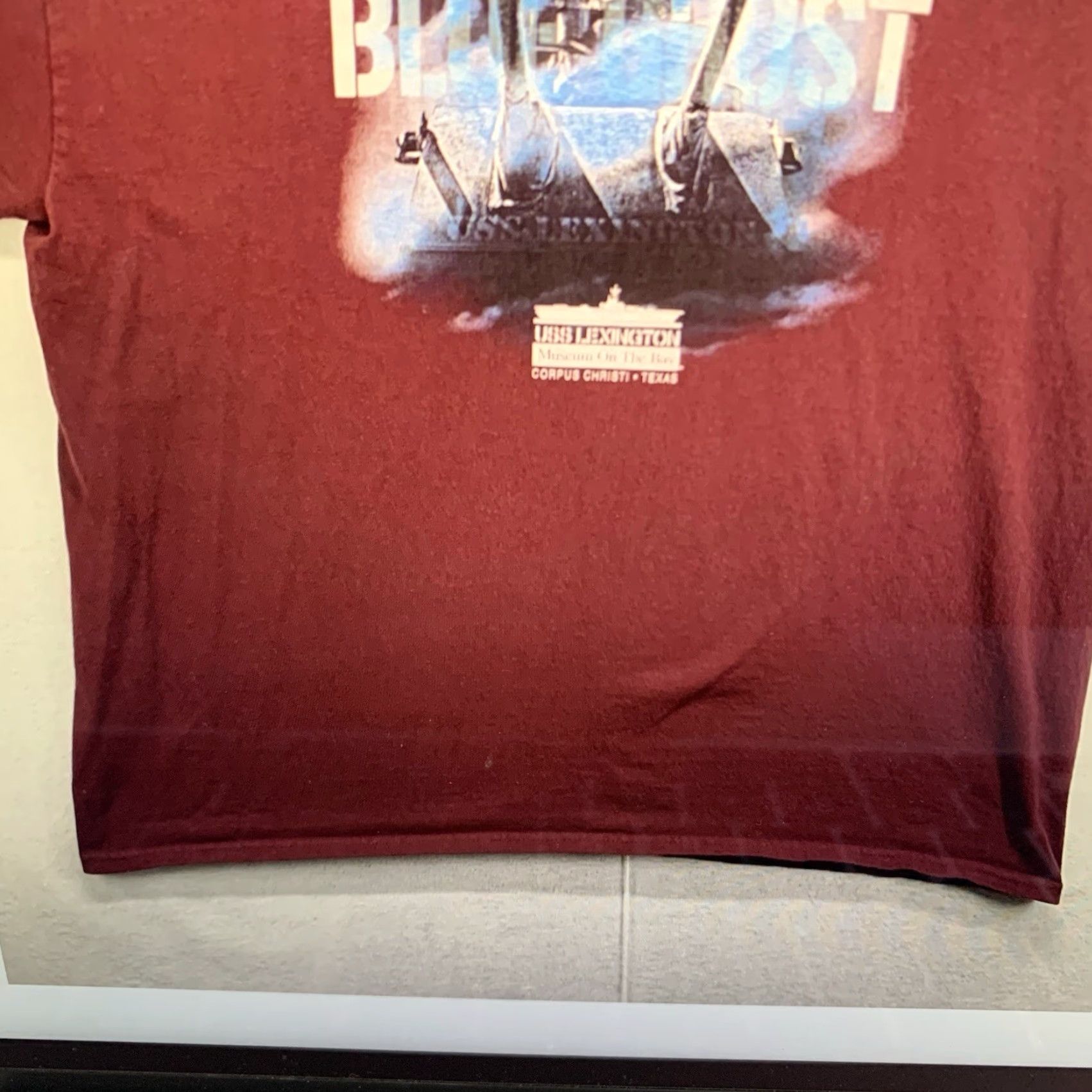 Gildan VINTAGE USS Lexington T-Shirt Men XL Navy Maroon Ghost 2000s Military Ships Ocean Fans Size US XL / EU 56 / 4 - 5 Thumbnail
