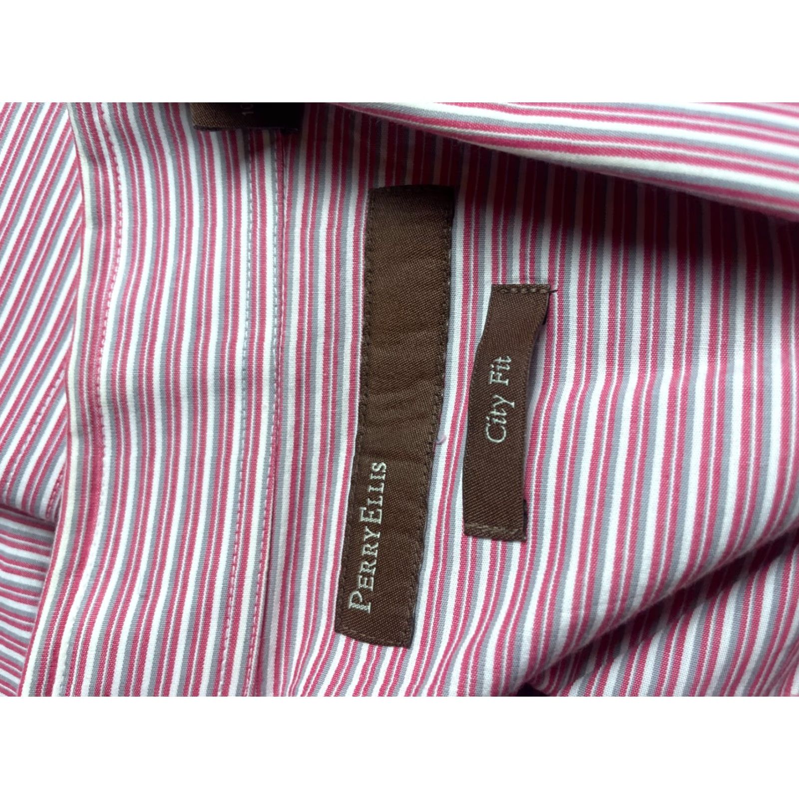 Perry Ellis Perry Ellis City Fit Shirt Men's XL Pink White Gray Button Up Long Sleeve Size US XL / EU 56 / 4 - 2 Thumbnail