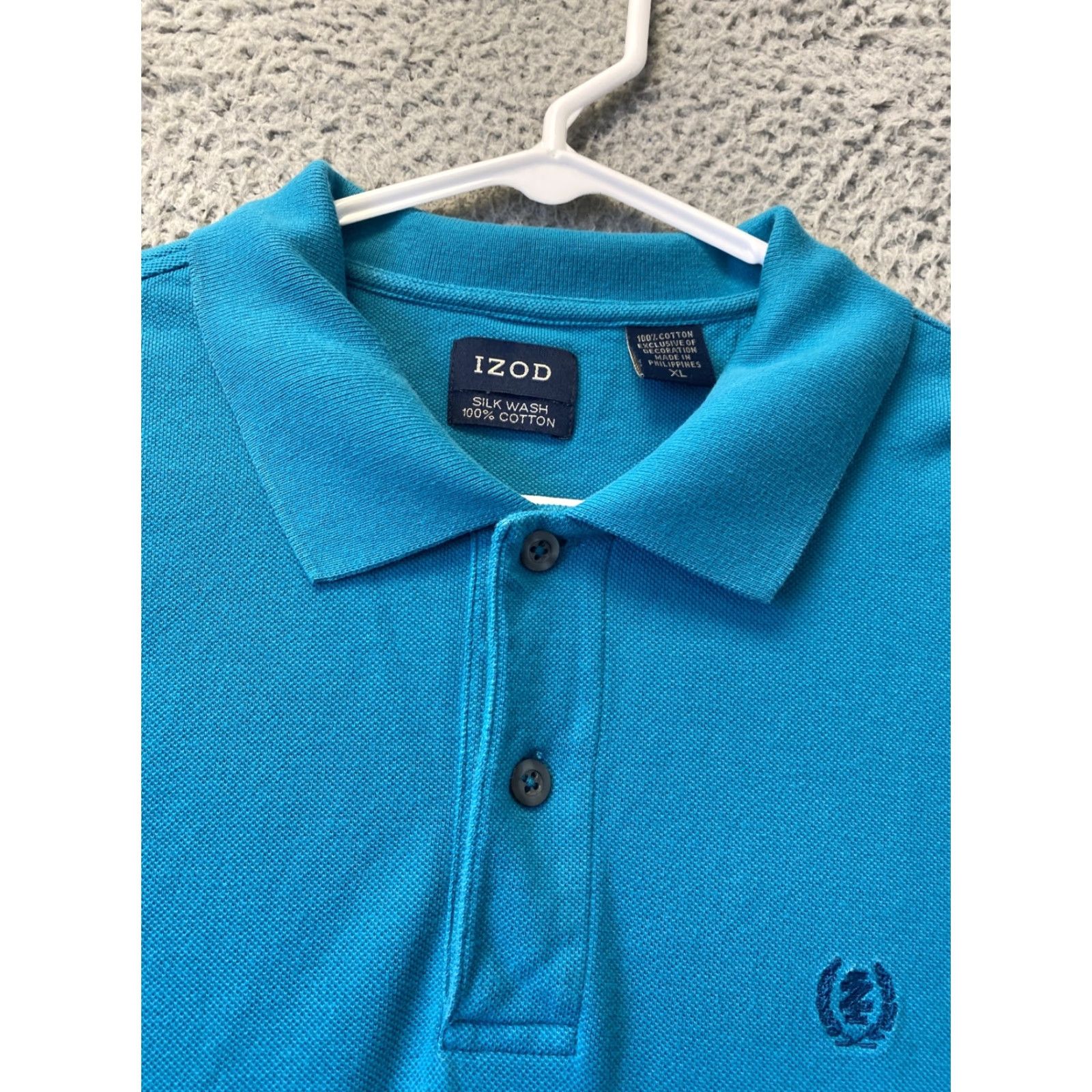 Izod IZOD Polo Shirt Men Large Blue Short Sleeve Rugby XL aqua/ 95-10 Size US XL / EU 56 / 4 - 3 Thumbnail
