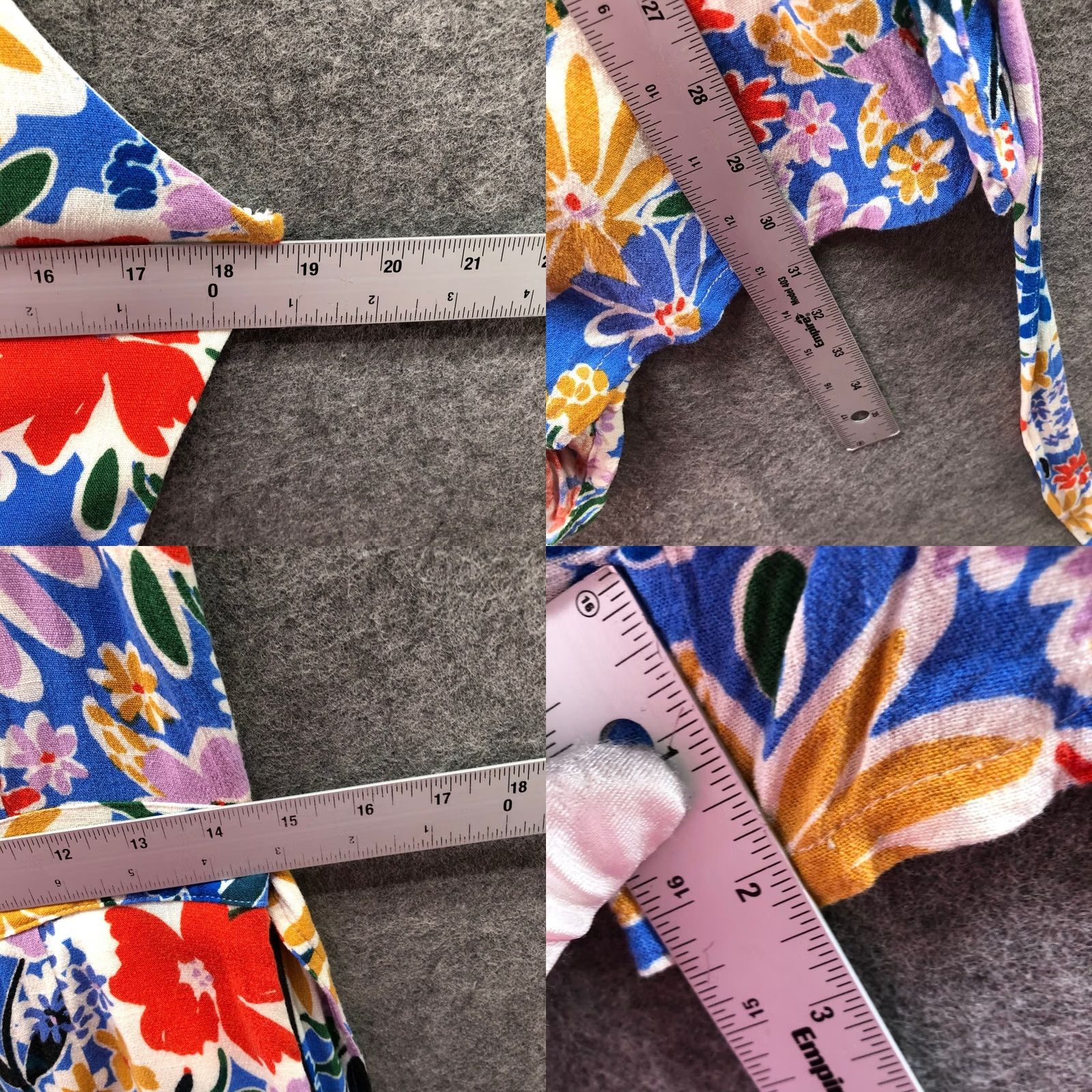AQUA AQUA Floral Romper Womens M Blue Multicolor Flower Print Sleeveless V-Neck Zip Size 32" / US 10 / IT 46 - 8 Thumbnail