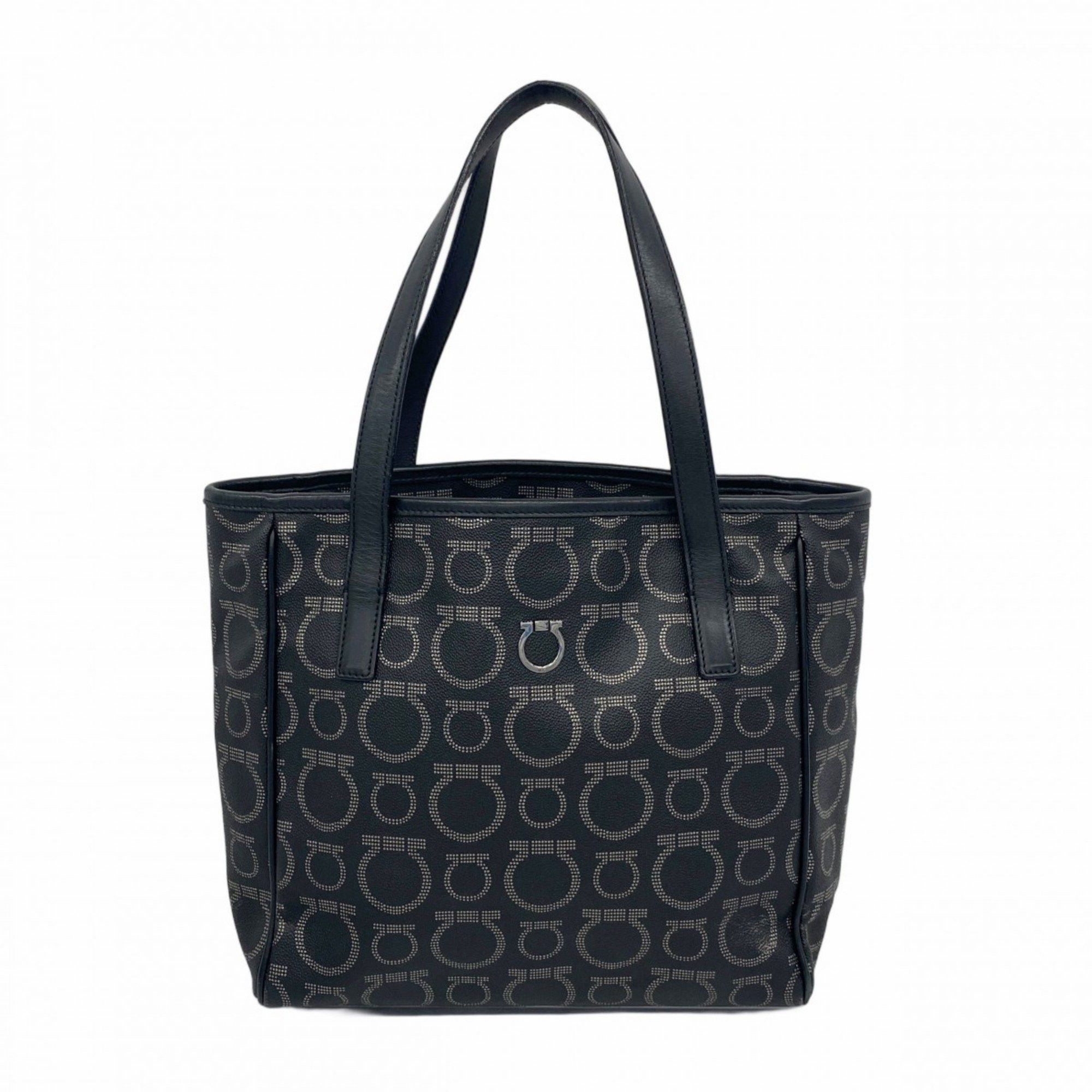 Salvatore Ferragamo Tote Bag Gancini Black Women's