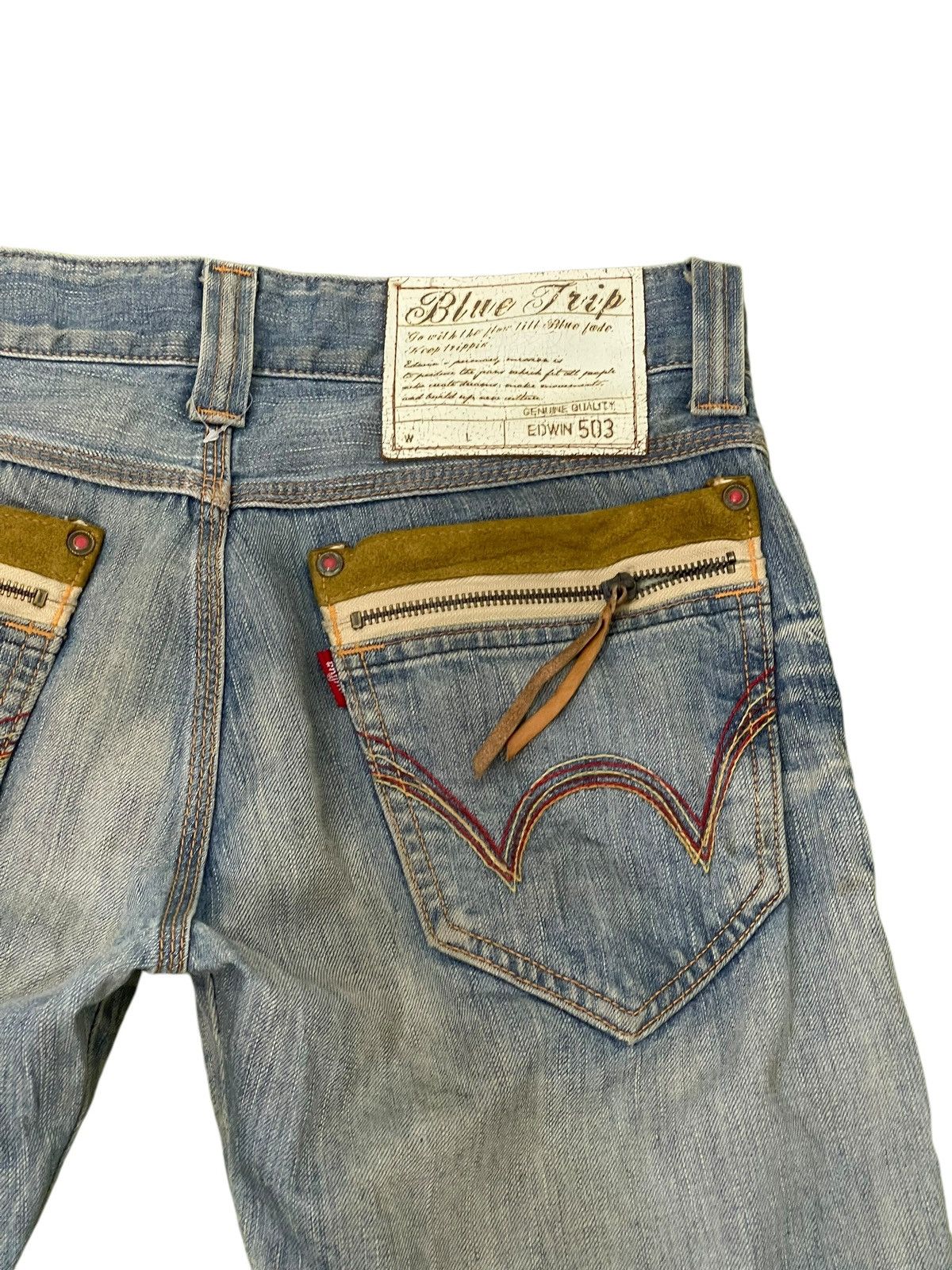 Edwin Flare Jeans Edwin Faded Distress Dirty Grunge Boot Cut 1🟦4 Size US 32 / EU 48 - 19 Thumbnail