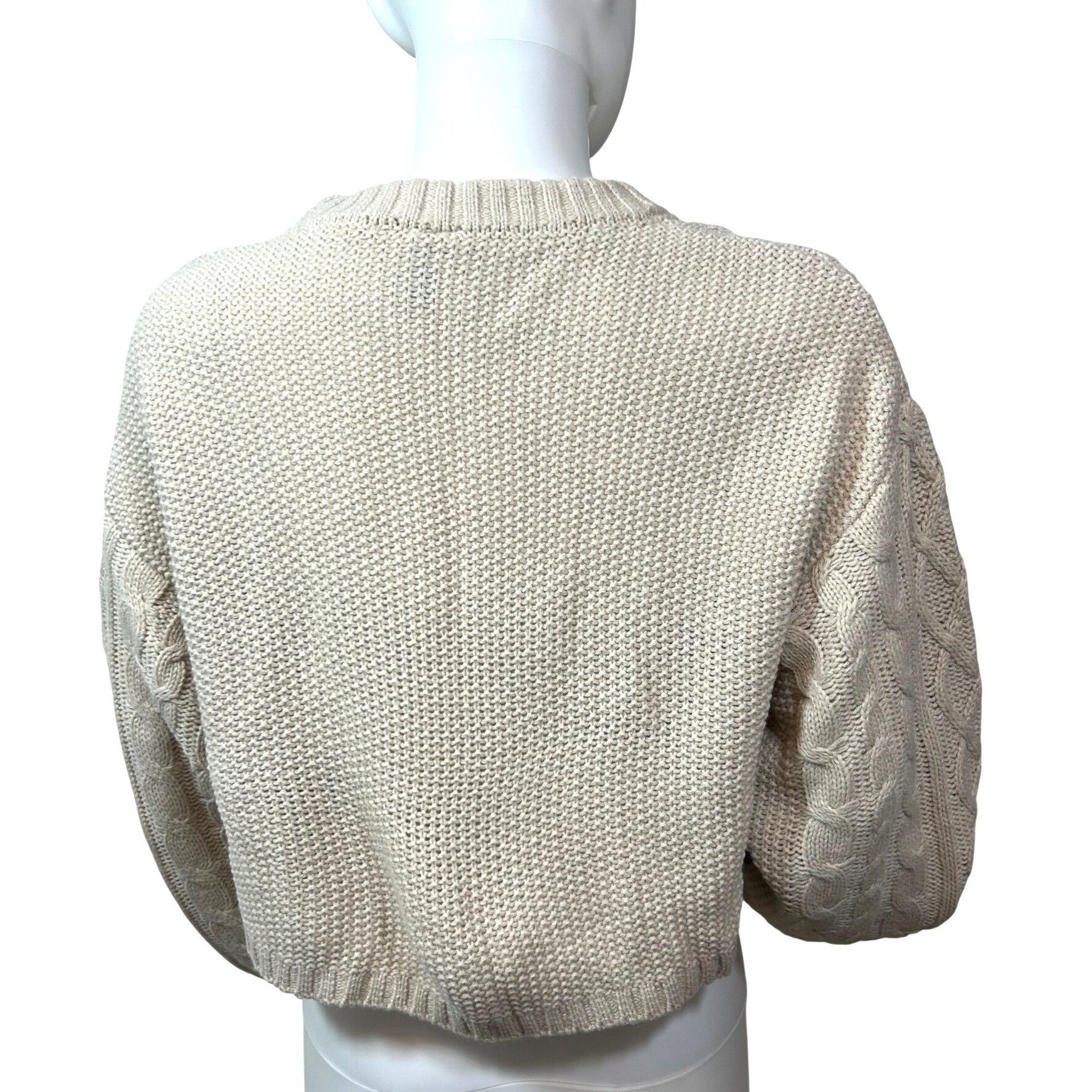 H&M H&M Divided Women’s Tan Sweater M Chunky Cable Knit Cropped Size M / US 6-8 / IT 42-44 - 6 Thumbnail