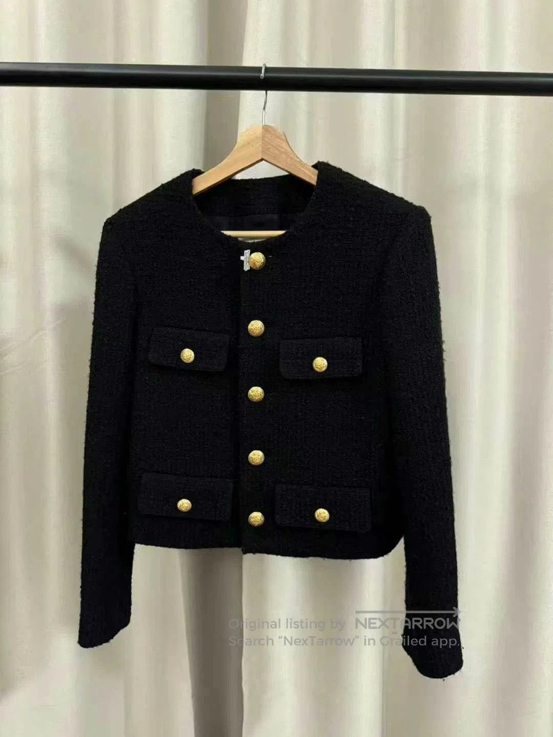 Celine celine black jacket with gold buttons. Size S / US 4 / IT 40 - 1 Thumbnail