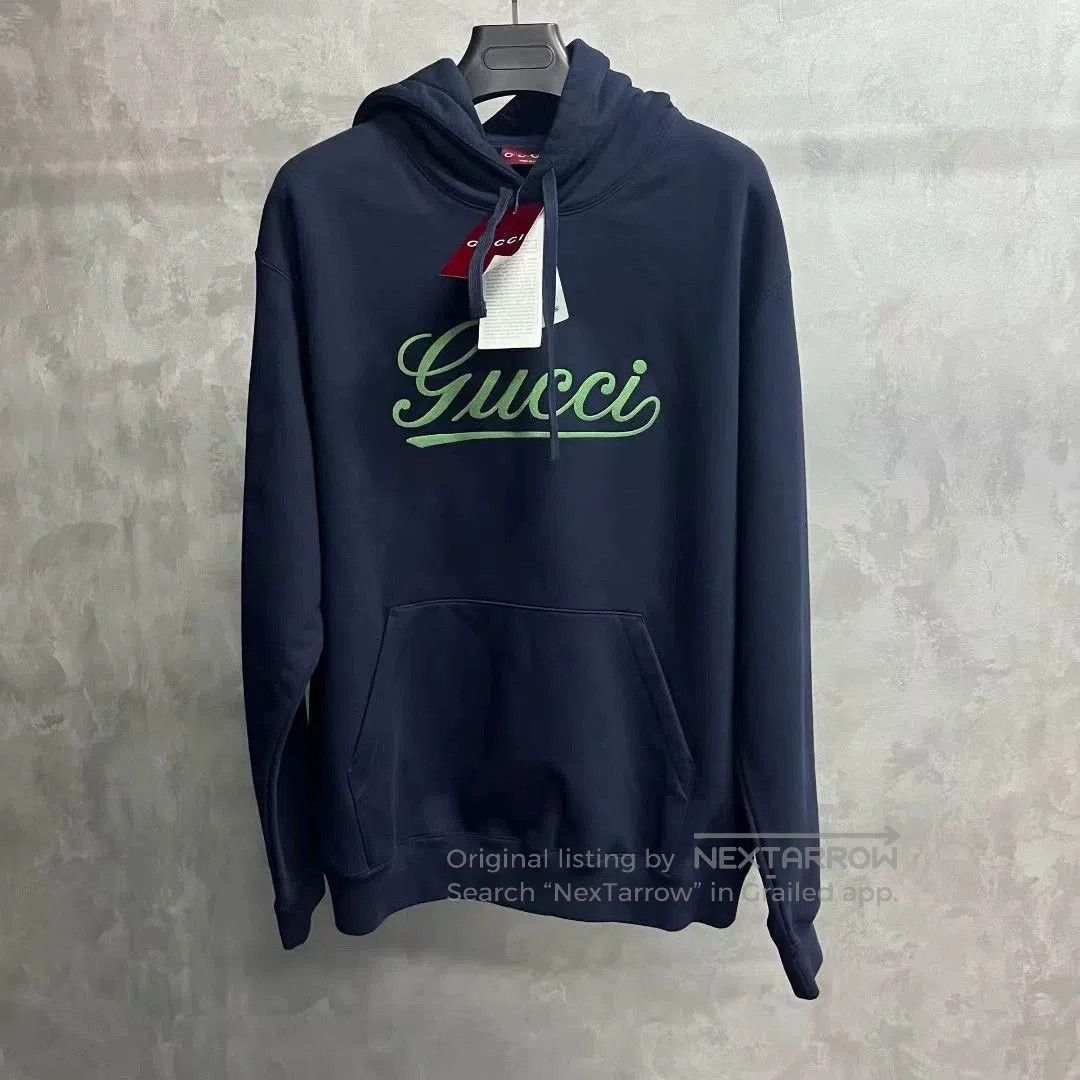 Gucci gucci blue letter print hooded sweatshirt. Size US XL / EU 56 / 4 - 1 Thumbnail