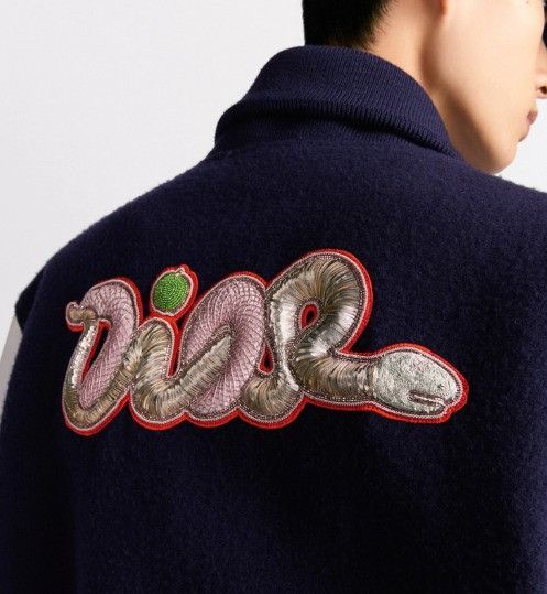 Dior o1w1db11025 513L438 Varsity Jacket in Blue/Beige Size US L / EU 52-54 / 3 - 6 Thumbnail