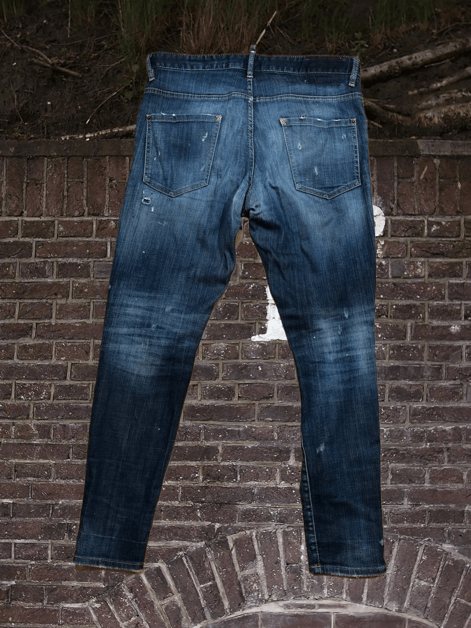 Dsquared2 DSQUARED2 Size 34 Blue Distressed Cotton Skinny Jeans Size US 34 / EU 50 - 1 Thumbnail