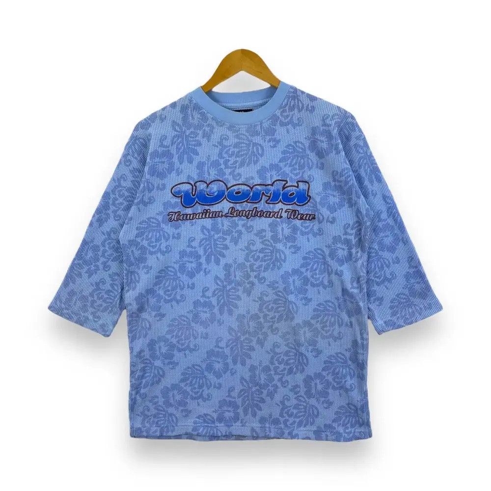 Vintage Vintage 90's WORLD HAWAIIAN LONGBOARD Wear Full Print Knit Size US M / EU 48-50 / 2 - 1 Thumbnail