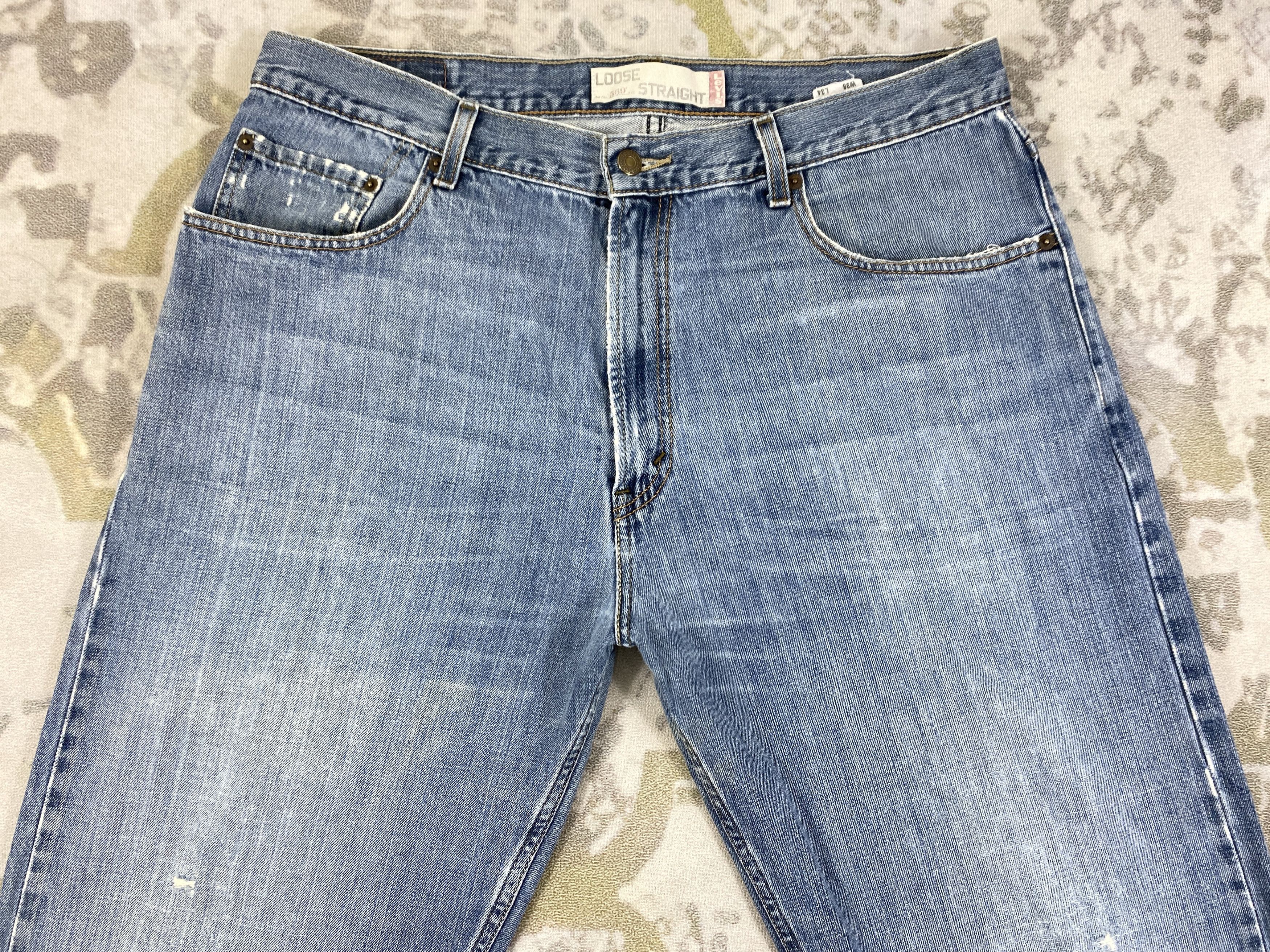 Levi's Distressed Vintage Levi's 569 Loose Denim 36 x 32.5 -JN729 Size US 36 / EU 52 - 3 Thumbnail