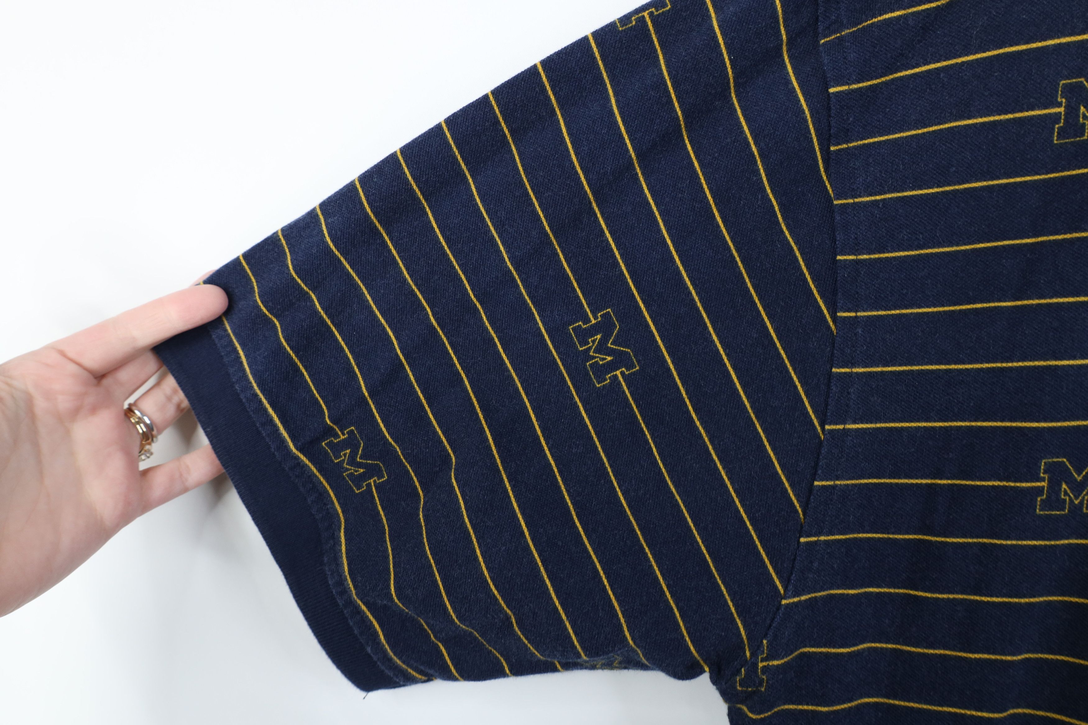 Vintage Vintage 90s Block M University of Michigan Golf Polo Shirt Size US XL / EU 56 / 4 - 8 Thumbnail