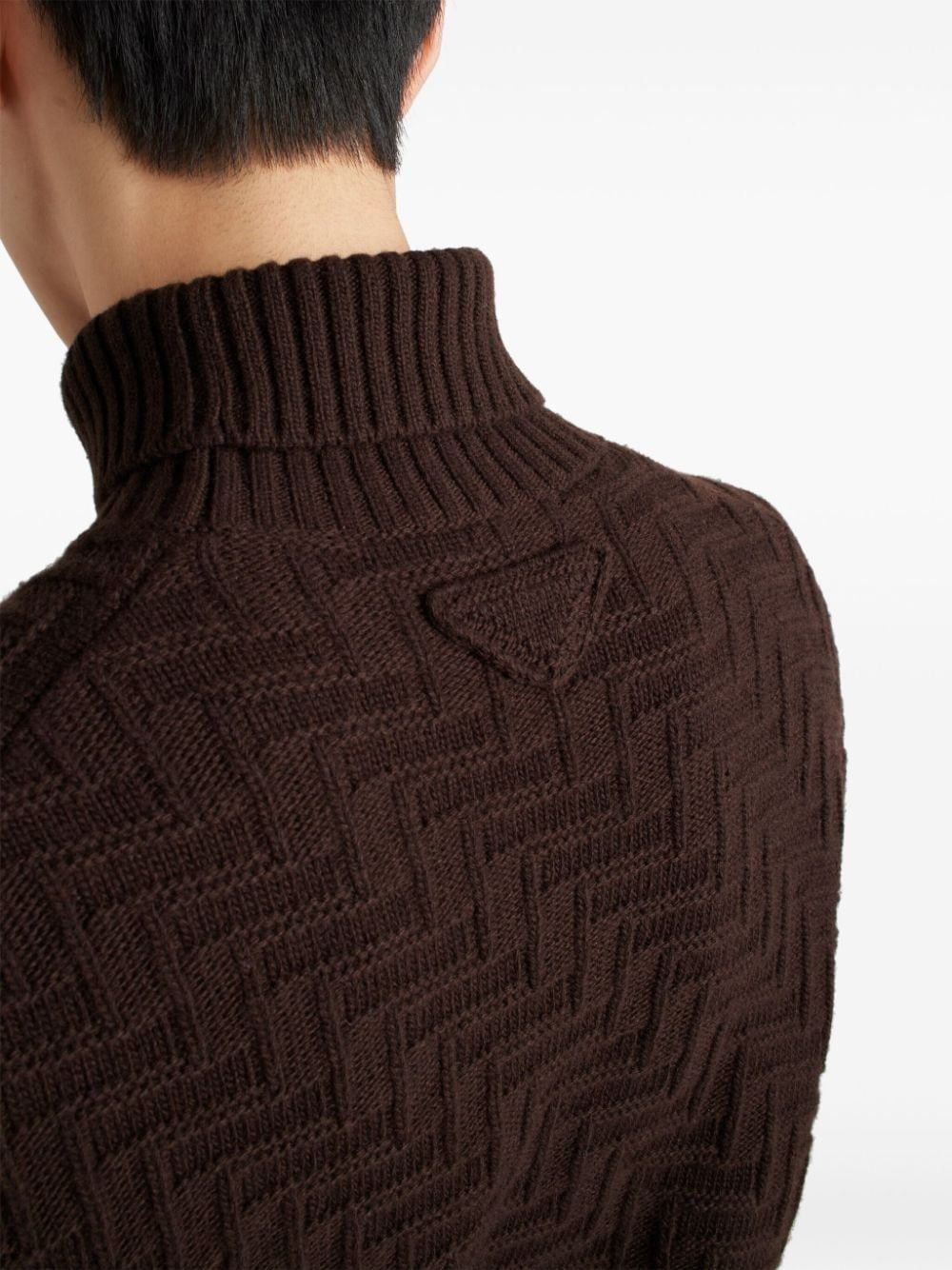 Prada o1bcso1str1025 Cashmere Wool Turtleneck Sweater in Brown Size US L / EU 52-54 / 3 - 5 Thumbnail