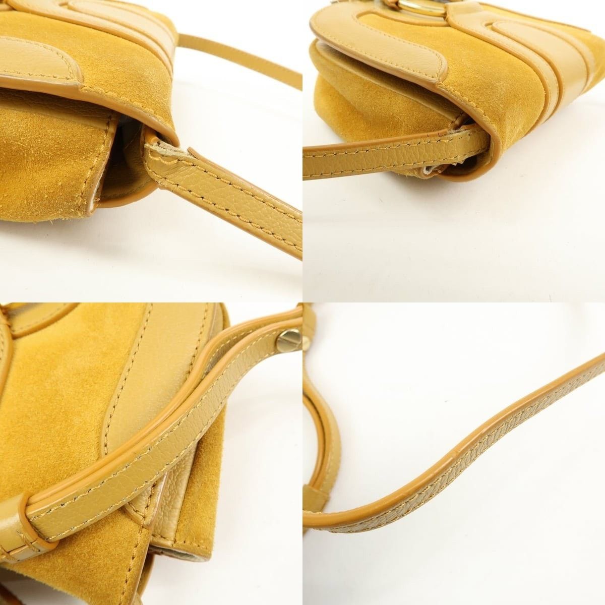 Chloe See by Chloe Joan Suede & Leather Crossbody Bag Yellow Size ONE SIZE - 4 Thumbnail