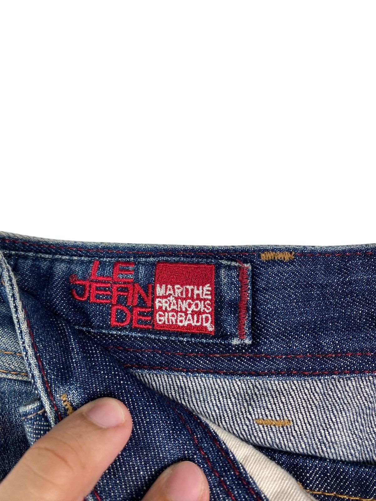 Marithe + Francois Girbaud Marithé François Girbaud Crossed Red Enamel Tape Denim Jeans Size US 30 / EU 46 - 10 Thumbnail