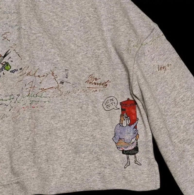 Burberry Burberry Gray Cropped Sweatshirt with Graphic Design. Size L / US 10 / IT 46 - 5 Thumbnail