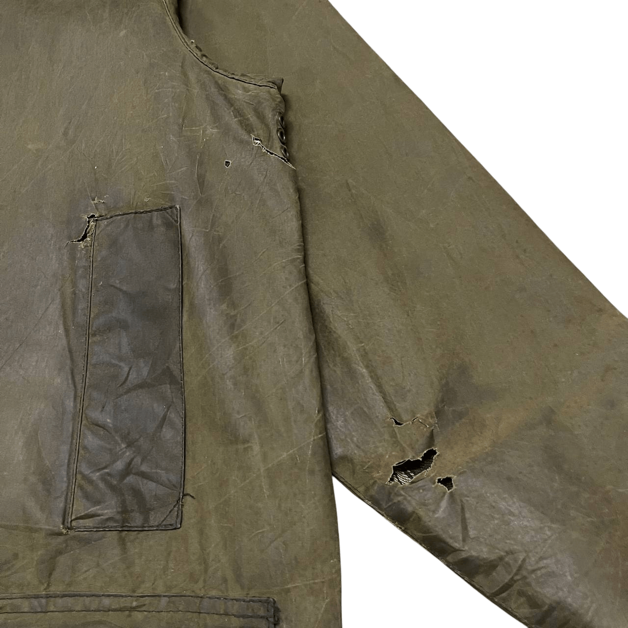 Barbour Vintage 90's Barbour Beaufort A150 Waxed Distressed Jacket Size US M / EU 48-50 / 2 - 8 Thumbnail