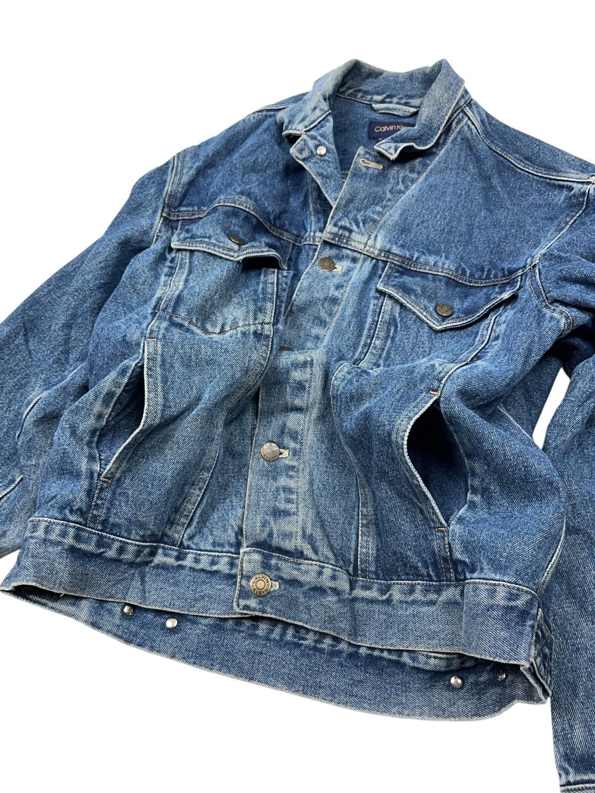 Calvin Klein × Vintage Vintage 80s Calvin Klein Denim Jacket Scovill Buttons Size US M / EU 48-50 / 2 - 11 Thumbnail