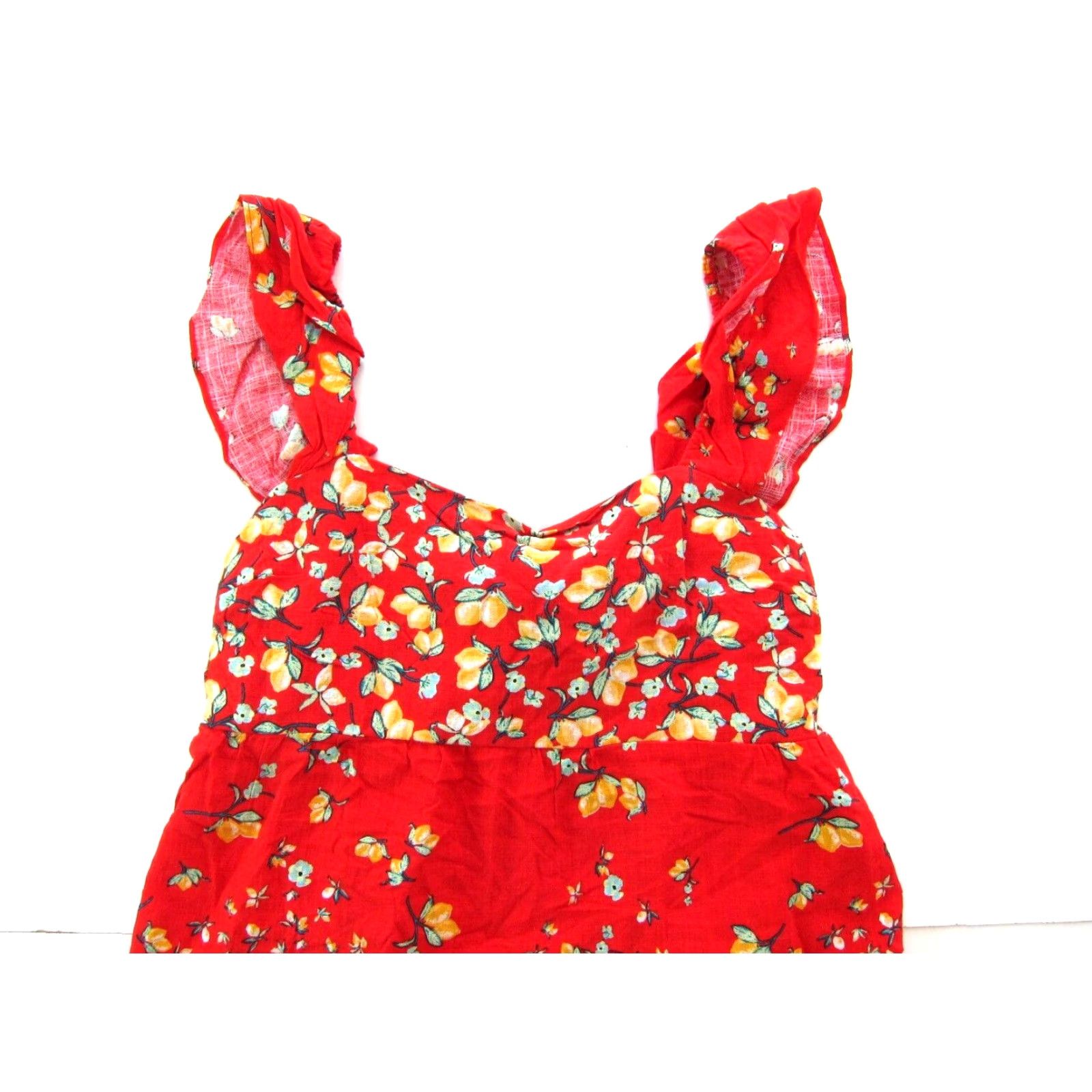 Vintage VINTAGE Lauren Conrad Linen Rayon Red Yellow Green Lemon Floral Tank Sun Dress XL Size XL / US 12-14 / IT 48-50 - 3 Thumbnail