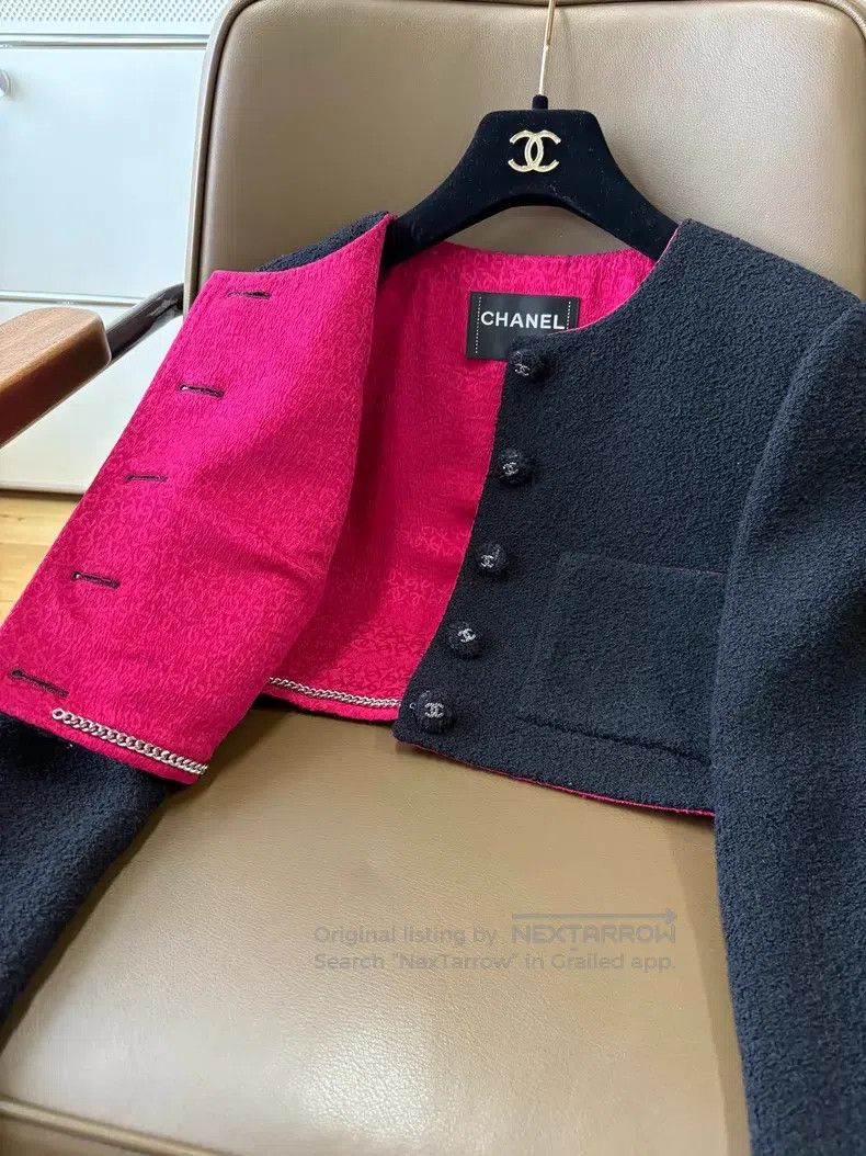 Chanel Chanel 21C black rose red double C diamond buckle tweed sh Size XXS / US 00 / IT 34 - 4 Thumbnail