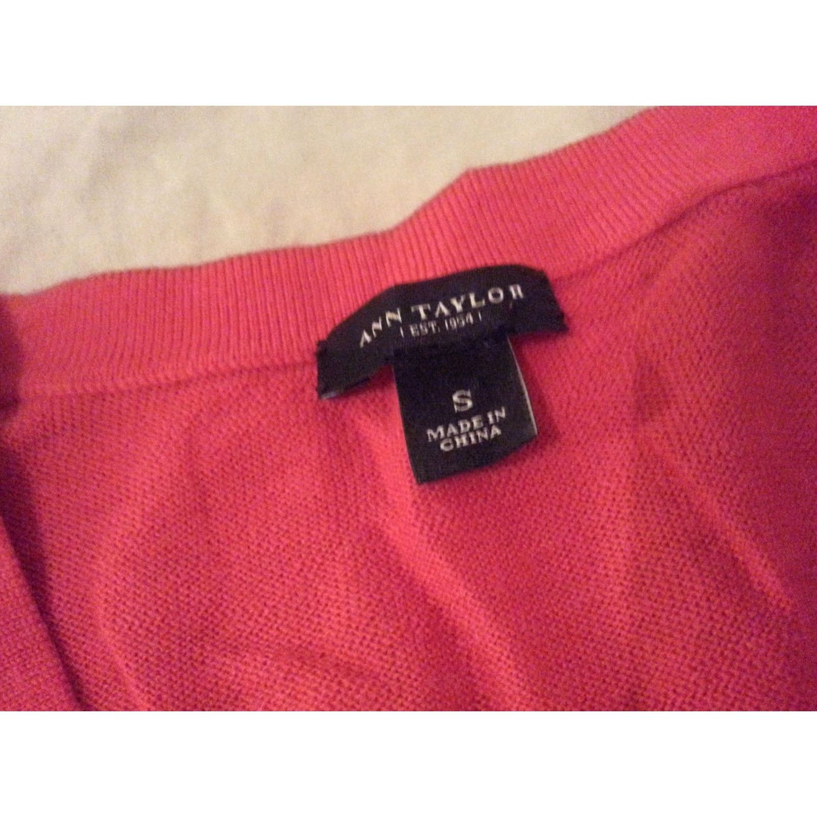 Ann Taylor Womens Ann Taylor Sweater Jacket Wool Orange Small S Merino Wool Shirt/ Sweater Womens Size S / US 4 / IT 40 - 5 Thumbnail