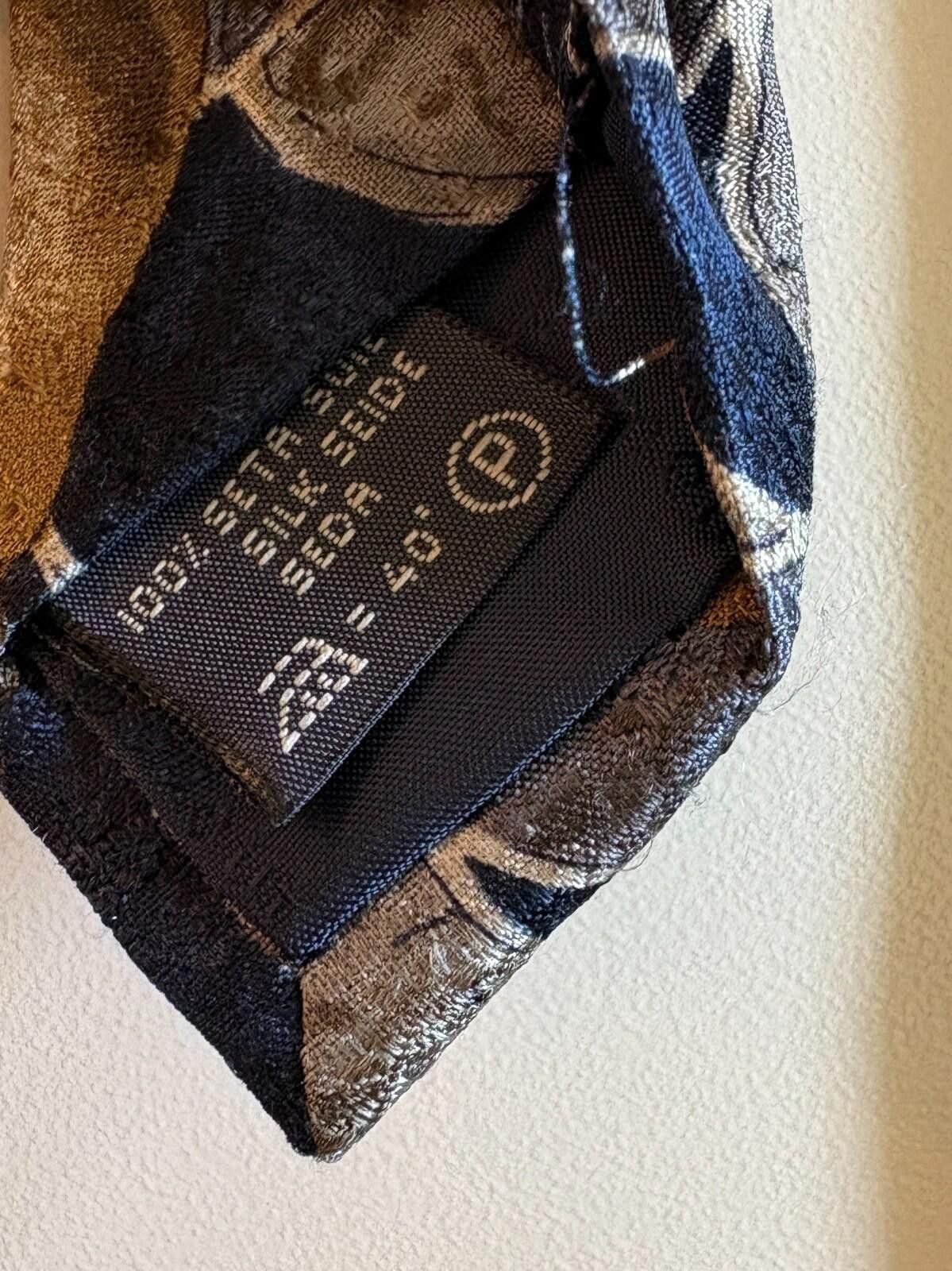 Ermenegildo Zegna Ermenegildo Zegna Tie Silk Navy Blue Grey Gold Pear Italy Size ONE SIZE - 4 Thumbnail