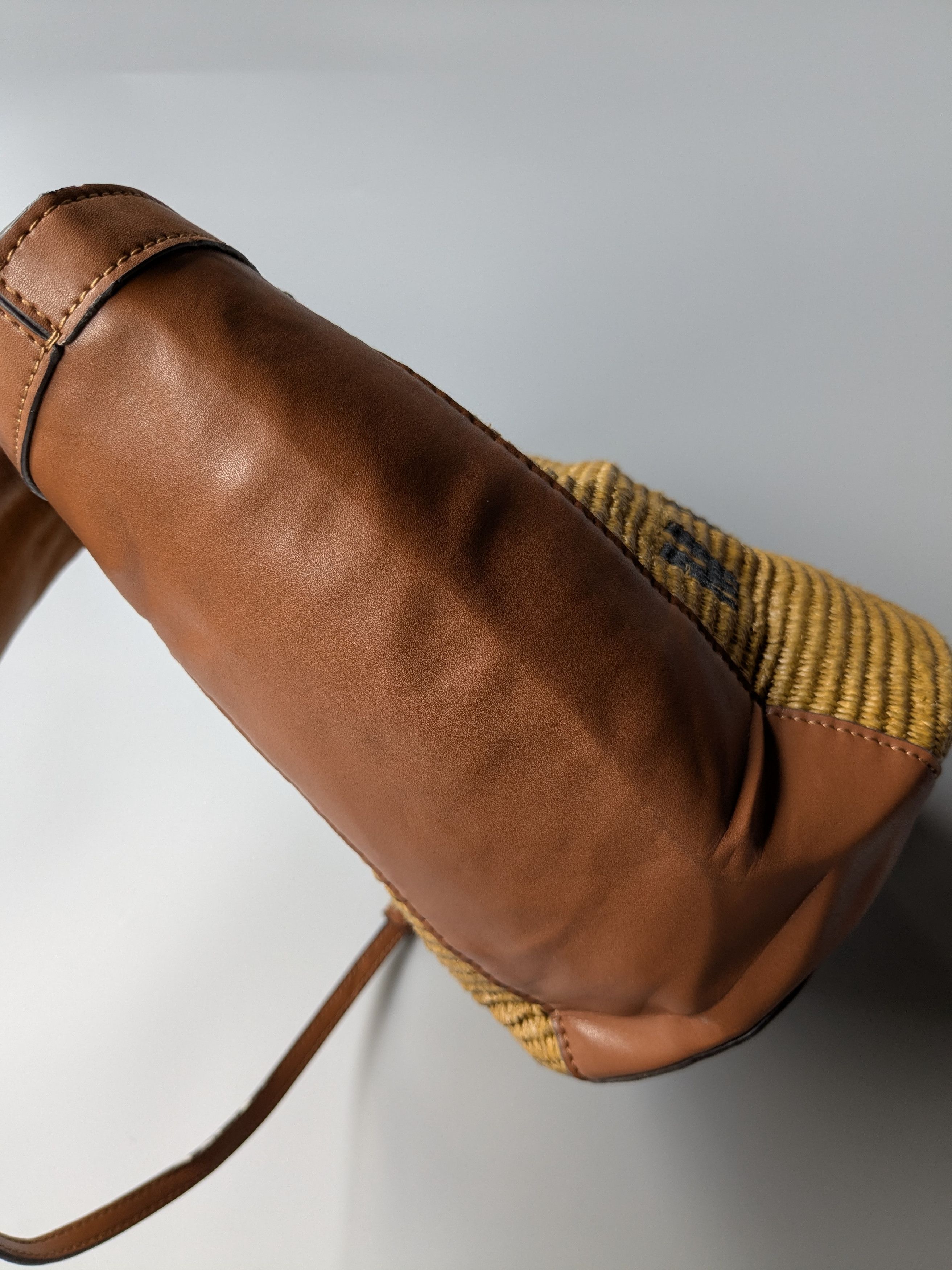 Marni Marni Tropicalia brown leather raffia effect fabric bag Size ONE SIZE - 7 Thumbnail