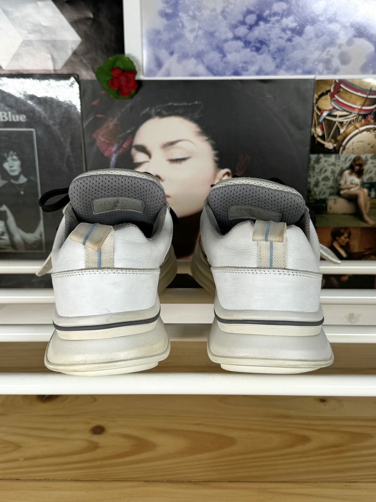 Prada Mechano Silver White Leather Strap Sneakers Size US 8.5 / EU 41-42 - 3 Thumbnail