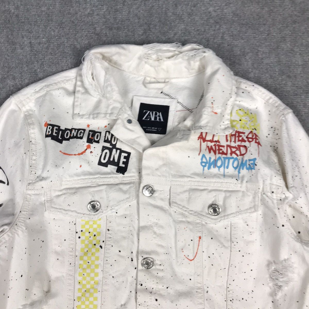 Japanese Brand × Zara Zara distressed punk button denim jacket Size US L / EU 52-54 / 3 - 2 Thumbnail