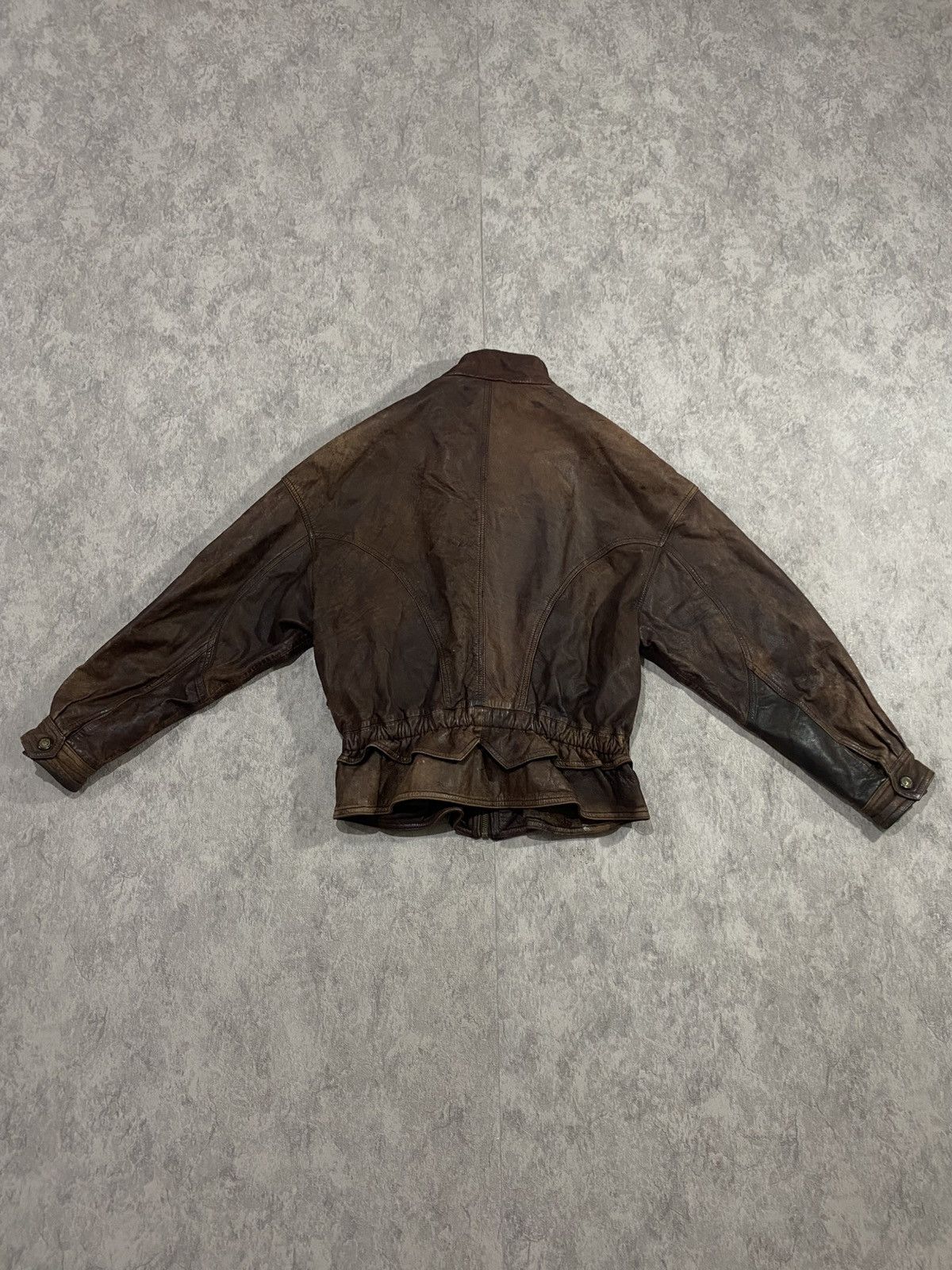 Le Grande Bleu (L.G.B.) Vintage Distressed Leather Jacket LGB If Six Was Nine Style Size M / US 6-8 / IT 42-44 - 18 Thumbnail