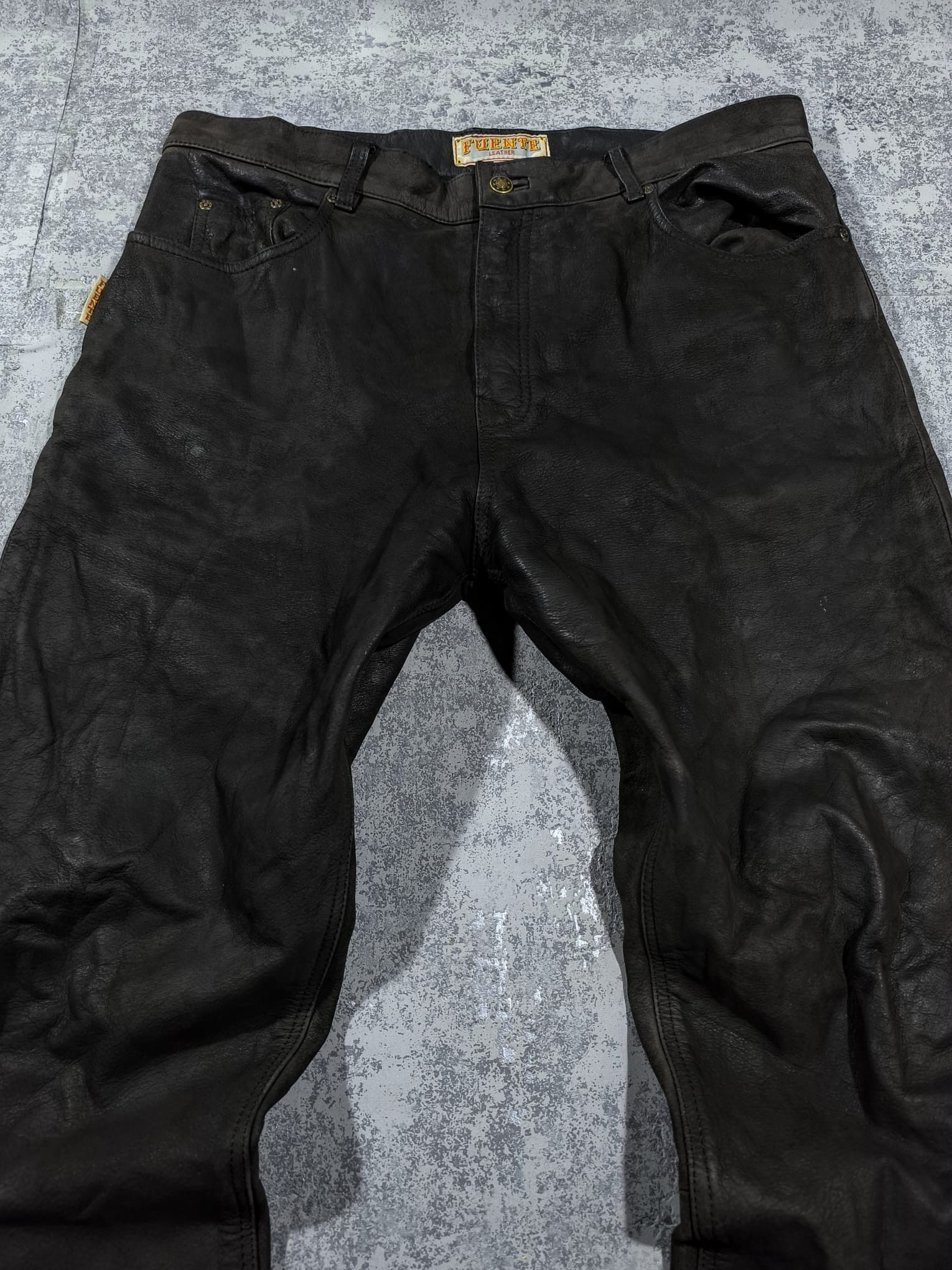 Genuine Leather dark brown western leather 90s pants chrome hearts Size US 38 / EU 54 - 7 Thumbnail