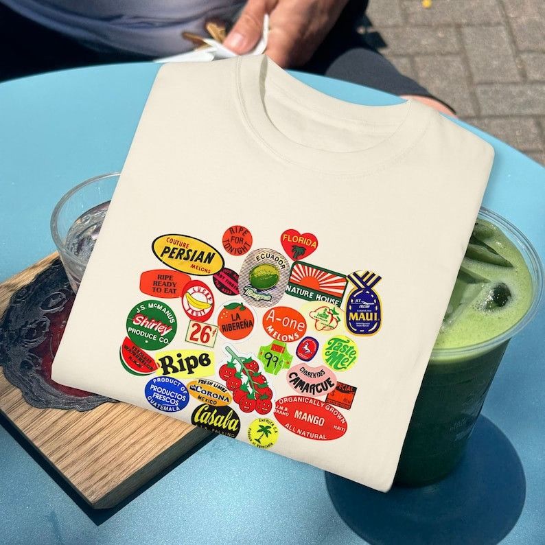 Designer Fruit Sticker Shirt Size L / US 10 / IT 46 - 3 Thumbnail