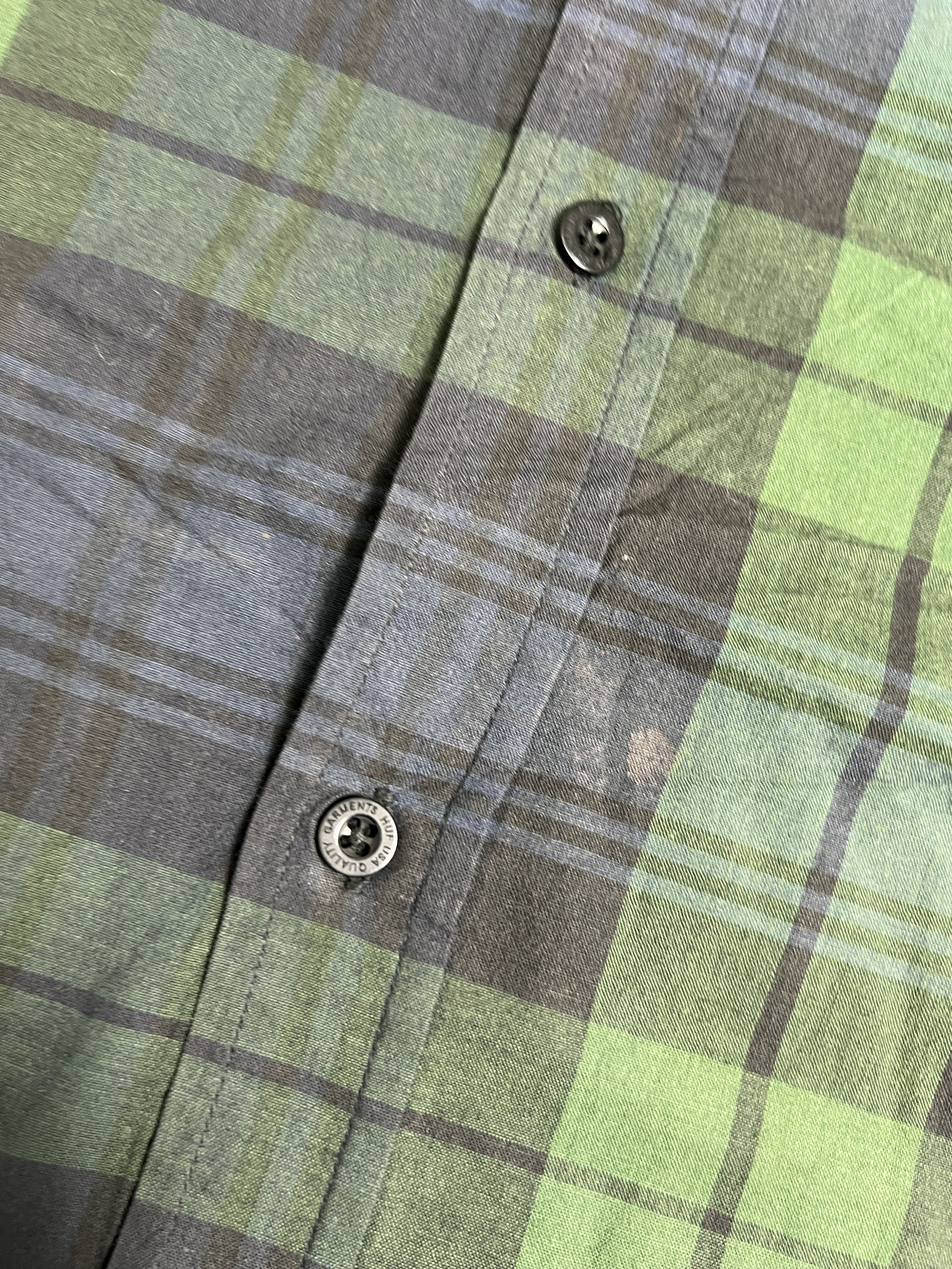Huf HUF Tartan Plaid Embroidery Button Up Shirt (XXL) JKA129 Size US XXL / EU 58 / 5 - 8 Thumbnail