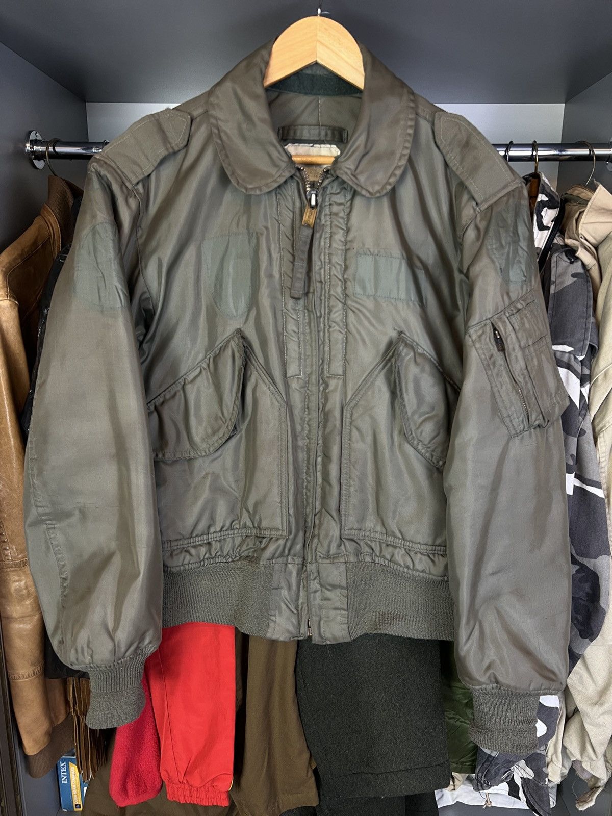 VINTAGE FADED FLYERS JACKET BOMBER FLIGHT CWU 45 punk rock