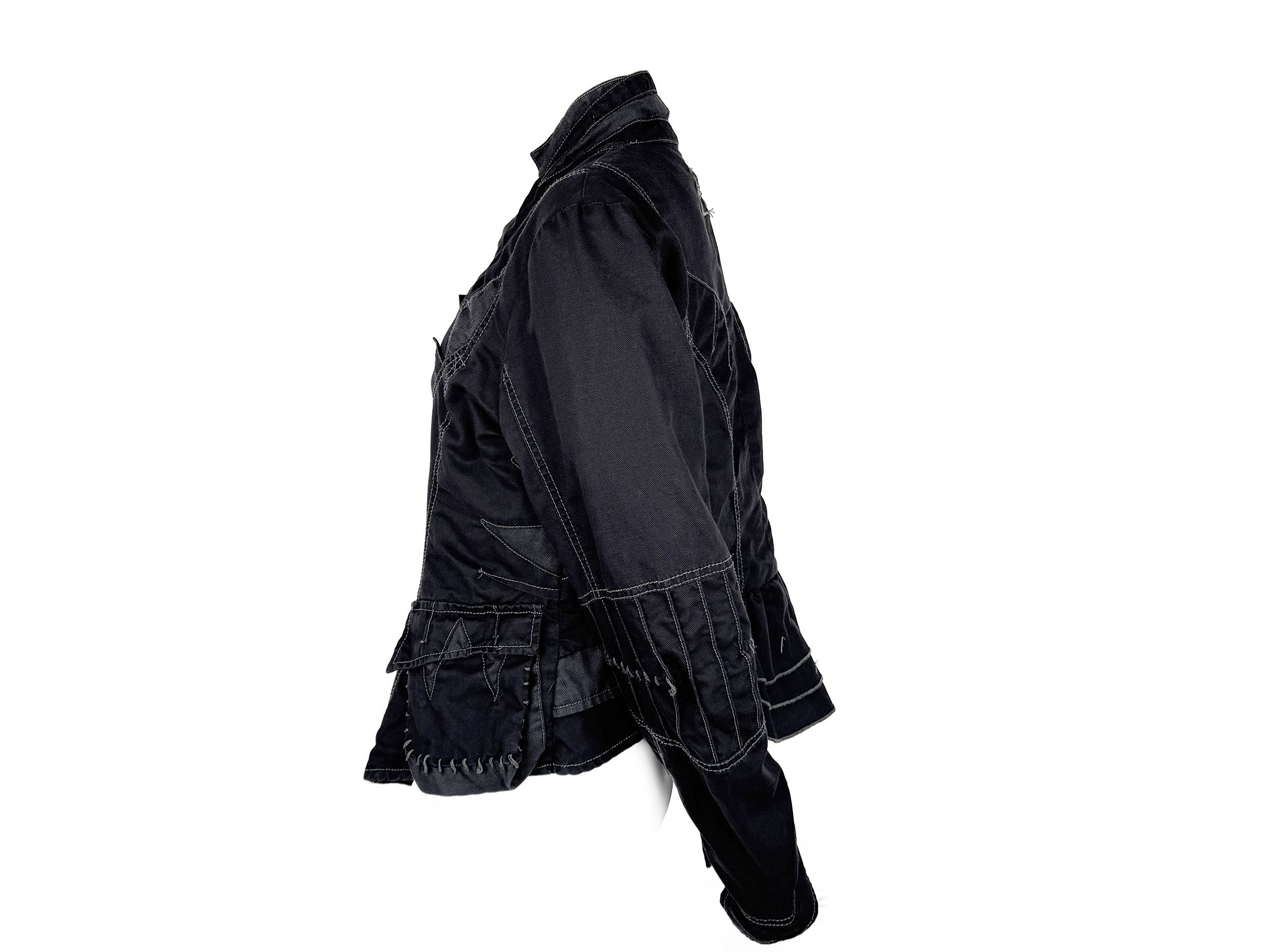 Japanese Brand Et Compagnie Deconstructed Patchwork Zip Cotton Jacket Vtg Size S / US 4 / IT 40 - 3 Thumbnail