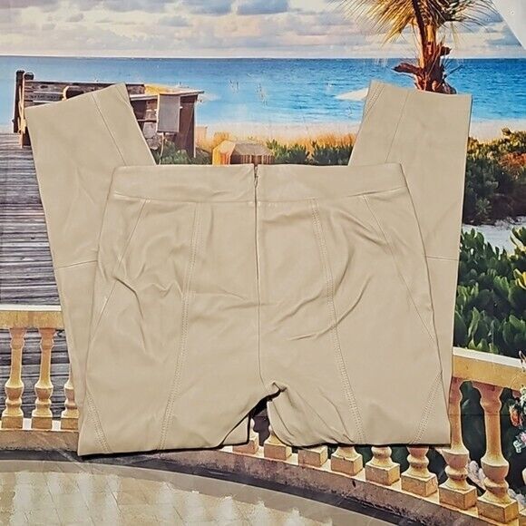 Lafayette 148 Lafayette 148 New York Cream Beige Leather Pants Size Large Size 34" / US 12 / IT 48 - 7 Thumbnail