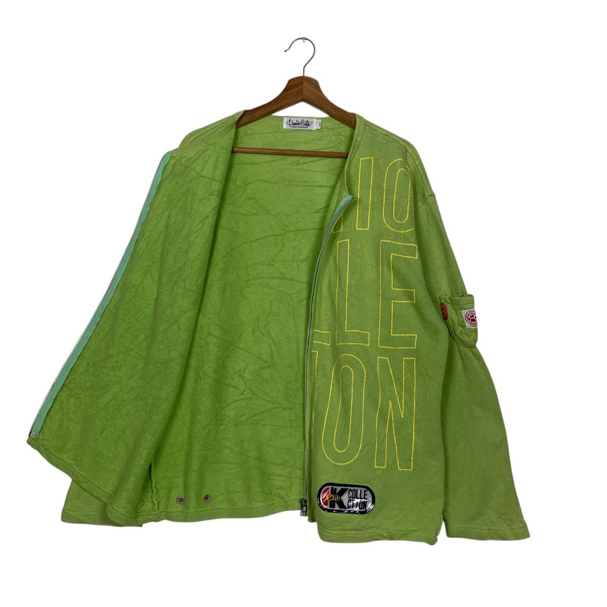 Japanese Brand KUNIO SATO COLLECTION Big Logo Sweater Jacket #3558-C162 Size US L / EU 52-54 / 3 - 13 Thumbnail