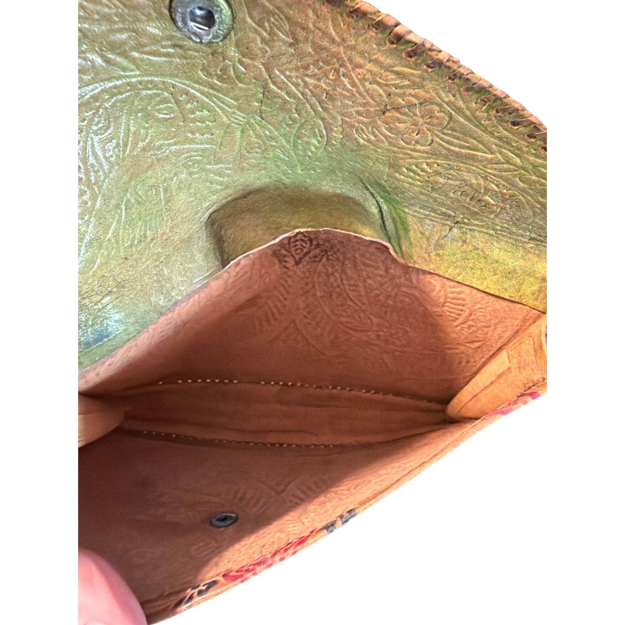 Other Vintage Hand Tooled 3 Piece Set Leather Clutch Wallet Coin P Size ONE SIZE - 4 Thumbnail