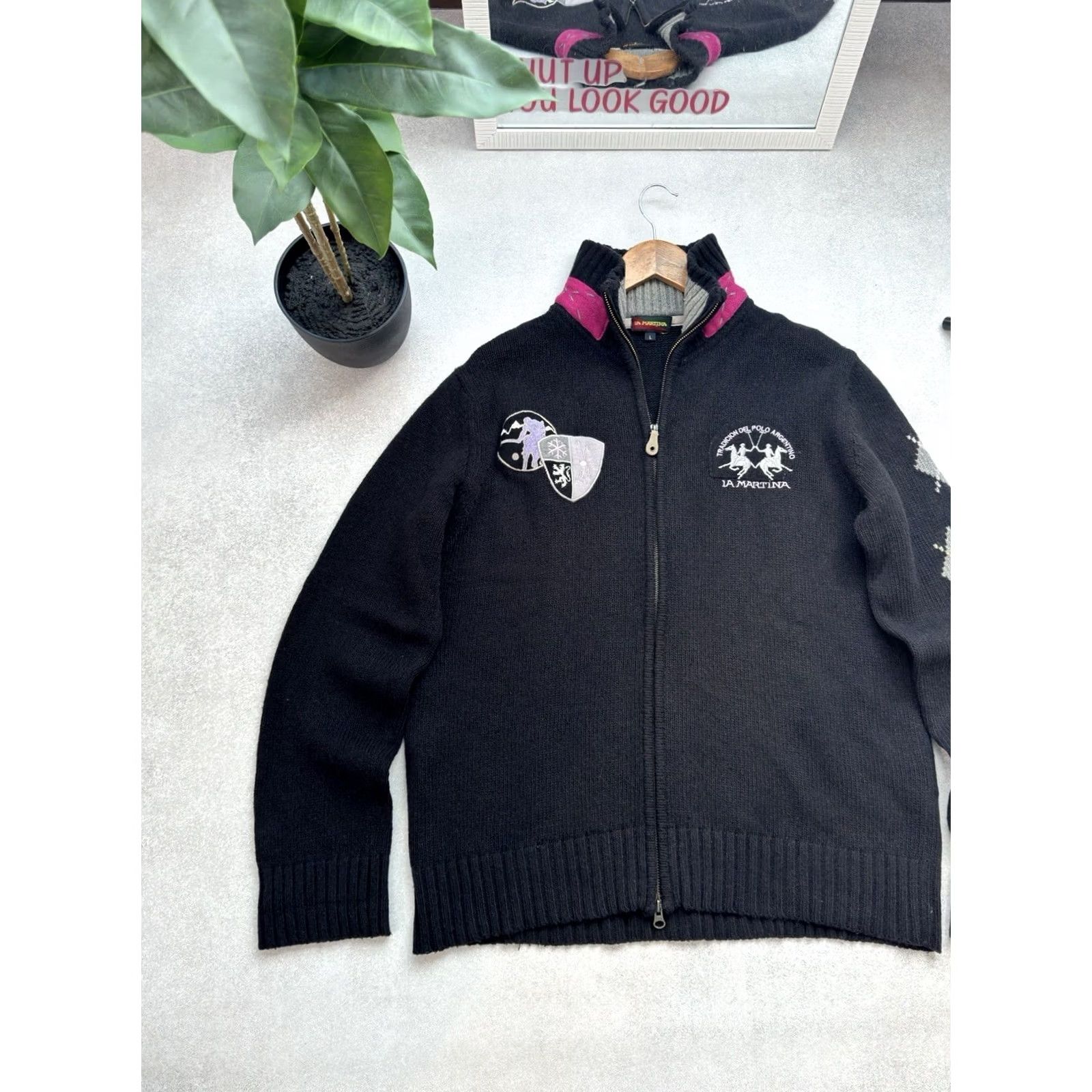 La Martina VINTAGE LA MARTINA Wool Sweater Full Zip Navy Blue Men’s L Pullover Size L Knit 90s Streetwear Designer Cable Navy Blue Size US L / EU 52-54 / 3 - 3 Thumbnail