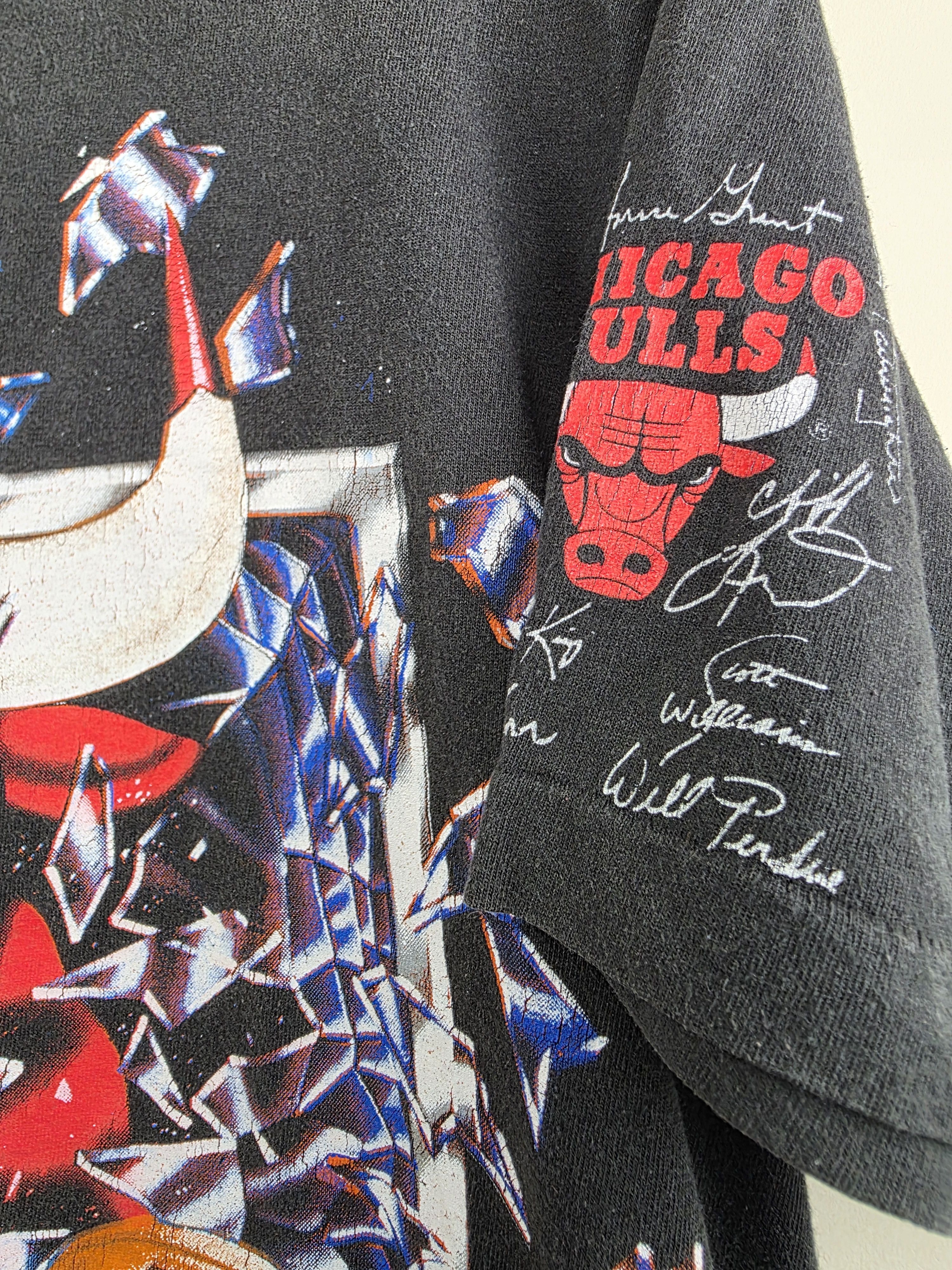 Changes × NBA × Vintage 1992 Chicago Bulls Shattered Glass XL 24" 30" Size US XL / EU 56 / 4 - 4 Thumbnail