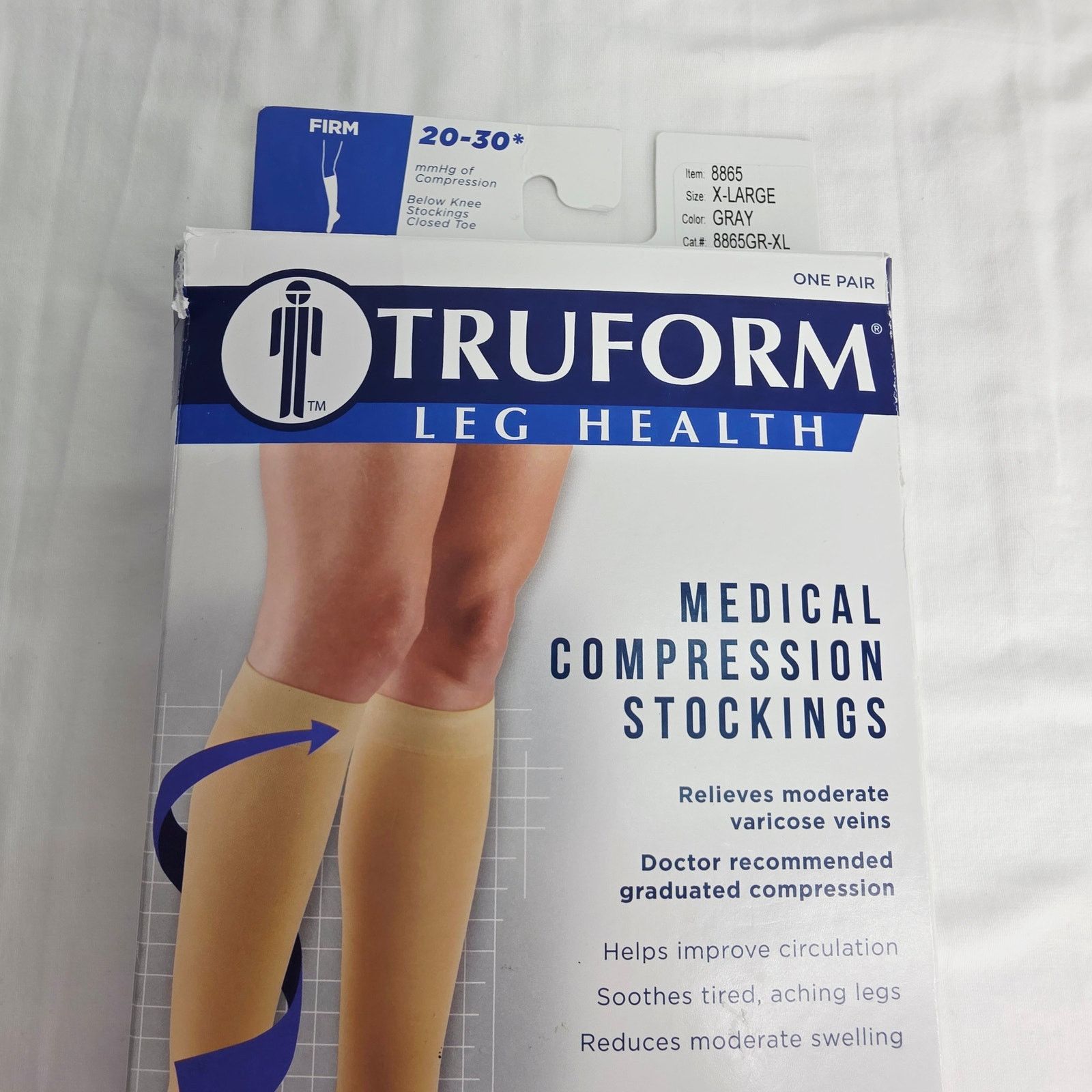 Other TRUFORM Unisex Gray 8865 Medical Compression Stockings Size ONE SIZE - 4 Thumbnail