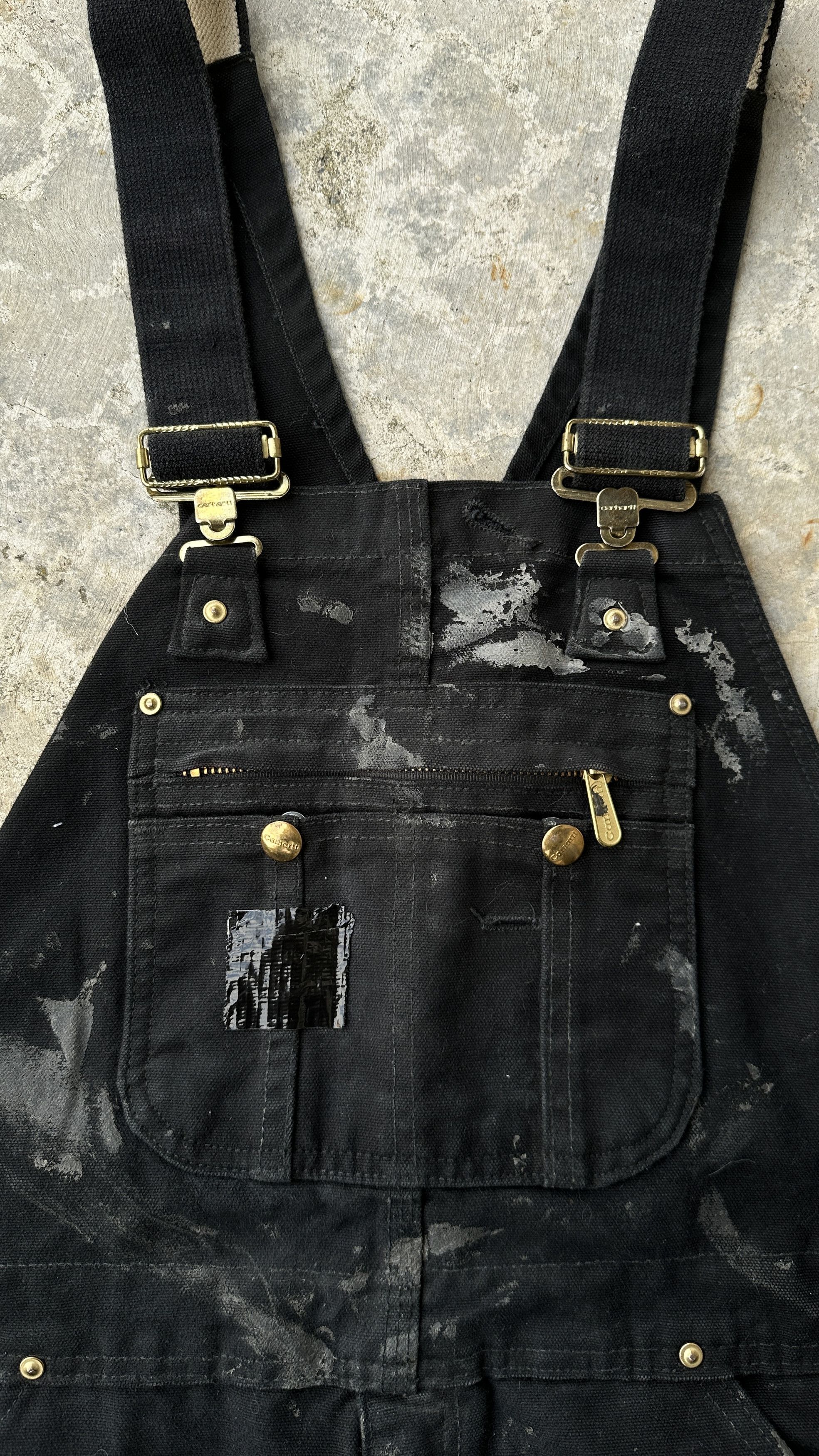 Carhartt Painter Side Zip Snapped buttons studed Bib Workwear Overall Size US 33 - 7 Thumbnail