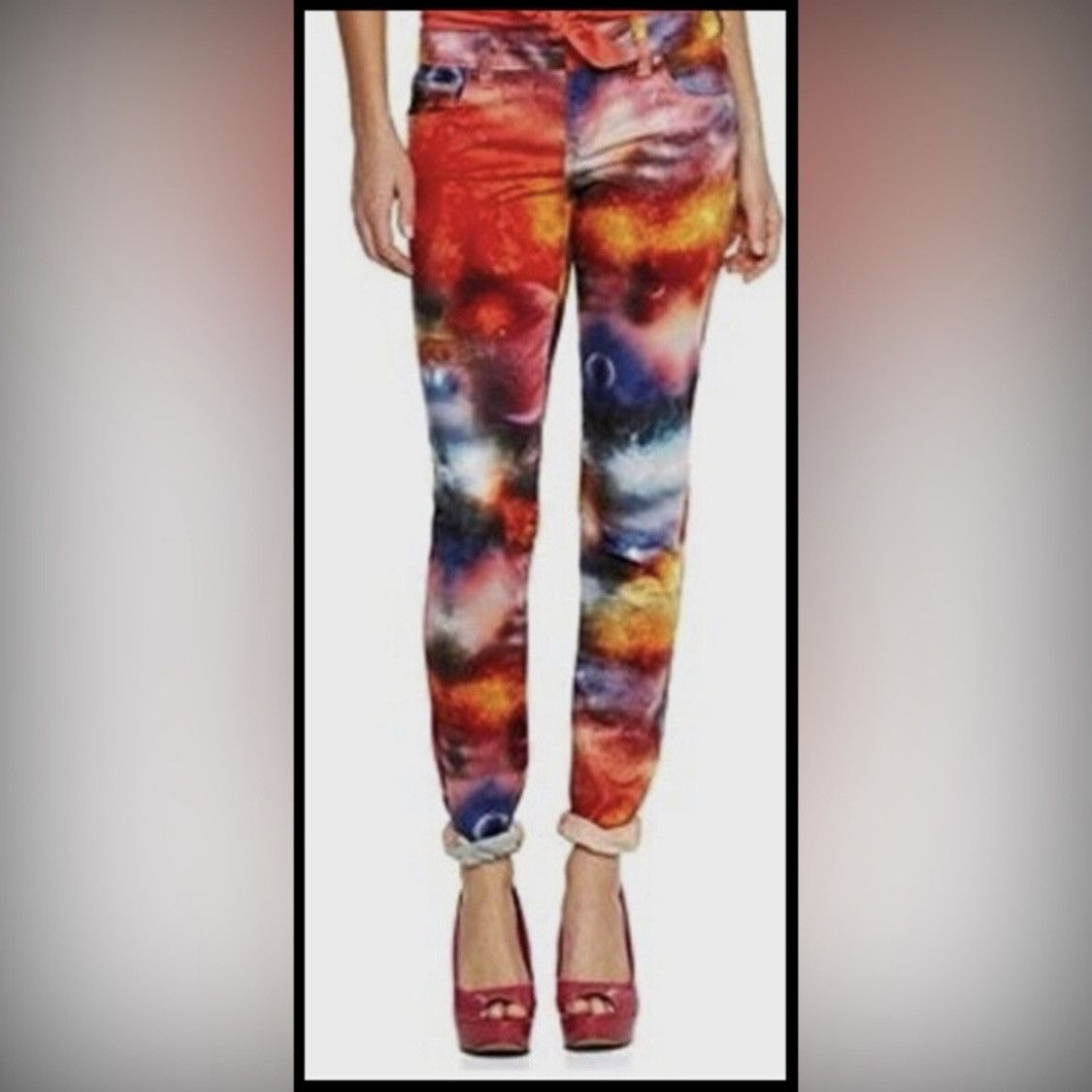 Nanette Lepore L'Amour Nanette Lepore Stretch Denim Multicolored Galaxy Size 28" / US 6 / IT 42 - 1 Thumbnail