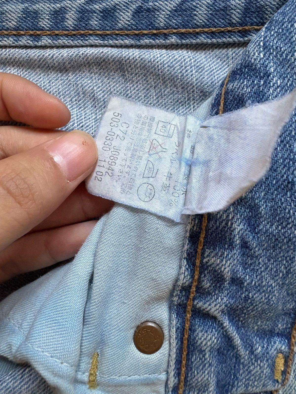 Levi's Vintage 90s Levis 503 Mud Wash Distressed Baggy Jeans Size US 30 / EU 46 - 11 Thumbnail